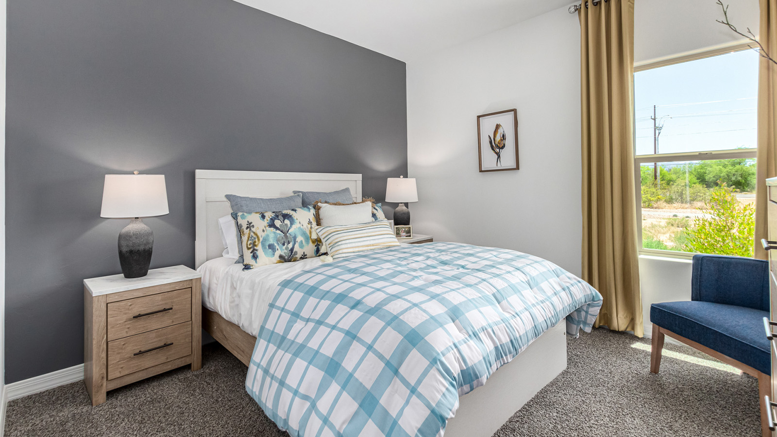 Step into The Cali at Hanson Ridge in Vail, Arizona - a thoughtfully crafted 1,823 sq. ft. single-story new home designed to offer a perfect harmony of comfort and desert elegance. As you enter through the inviting front porch, you're welcomed into a bright and airy living space that flows seamlessly into the great room, dining area, and kitchen. This open-concept design is perfect for both casual family living and entertaining. The kitchen, with its Quartz countertops, modern appliances, and a convenient pantry, is both stylish and functional, making meal preparation a breeze. The primary suite, located at the rear of the home, provides a private retreat with a spacious bedroom, a large walk-in closet, and an en-suite bathroom featuring dual vanities and a walk-in shower.  Whether you’re planning to create a dream outdoor oasis or simply enjoy the natural surroundings, this space offers endless possibilities. Built with modern living in mind, The Cali includes D.R. Horton’s Home is Connected® Smart Home package, featuring a smart thermostat, video doorbell, keyless entry, and a Wi-Fi enabled garage door opener. Energy efficiency is also a priority, with spray foam insulation and designs that meet the DOE Zero Energy Ready Home standards, ensuring long-term savings and environmental benefits.  Located within the serene Hanson Ridge community, residents of The Cali enjoy the luxury of space combined with easy access to urban amenities. Come home to The Cali, where comfort, style, and the beauty of Arizona living come together in perfect harmony.  *Images shown are for reference only. They depict the sales model home and may not represent the actual home.