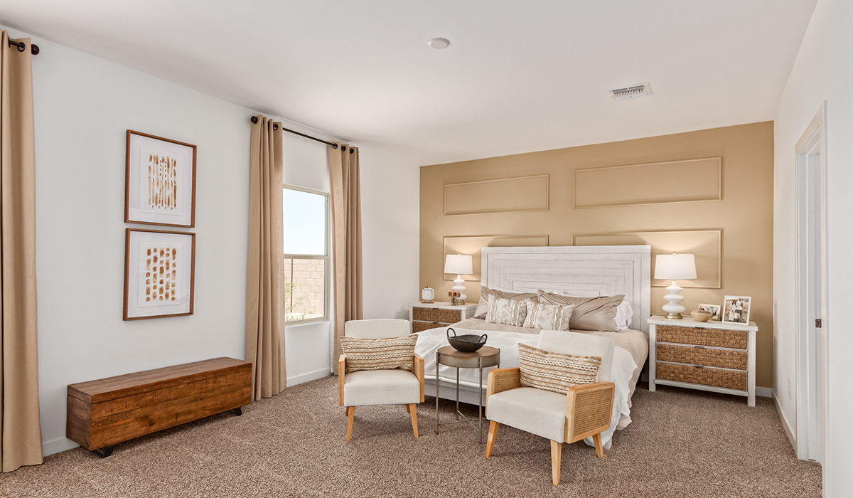 Step into The Kingston at Hanson Ridge in Vail Arizona – a perfect blend of comfort, modern living, and energy efficiency. This thoughtfully crafted single-story home spans 2,053 square feet and has four bedrooms and two bathrooms. This newly designed model offers harmony of comfort and desert elegance.  The open-concept design features a spacious great room that effortlessly connects with the kitchen and dining area, creating an inviting central hub for everyday living and entertaining. The kitchen is equipped with contemporary appliances and a pantry, offering ample storage and convenience for meal preparation and large center island. The primary bedroom, located at the rear of the home, provides a peaceful retreat with a private ensuite bathroom and a generous walk-in closet. The additional three bedrooms are positioned at the front of the house, offering versatility for use as guest rooms, a home office, or children’s bedrooms. Step outside to the covered patio, a perfect spot to enjoy the beautiful Arizona weather, whether for morning coffee or evening relaxation.  Built with energy efficiency as a priority, The Kingston includes smart home technology, which not only simplifies daily living but also helps reduce utility costs. A two-car garage provides ample parking and additional storage space, enhancing the home’s functionality. The Kingston at Hanson Ridge meets DOE Zero Energy Ready Home standards, ensuring sustainability and long-term savings.  Living at Hanson Ridge means more than just having a beautiful home. The community offers a peaceful lifestyle with incredible desert landscapes, mountain views, and easy access to I-10 for convenient commutes to Tucson and surrounding areas. Experience the charm and comfort of The Kingston at Hanson Ridge, where modern convenience meets the beauty of Arizona’s desert landscape.  *Images shown are for reference only. They depict the sales model home and may not represent the actual home.