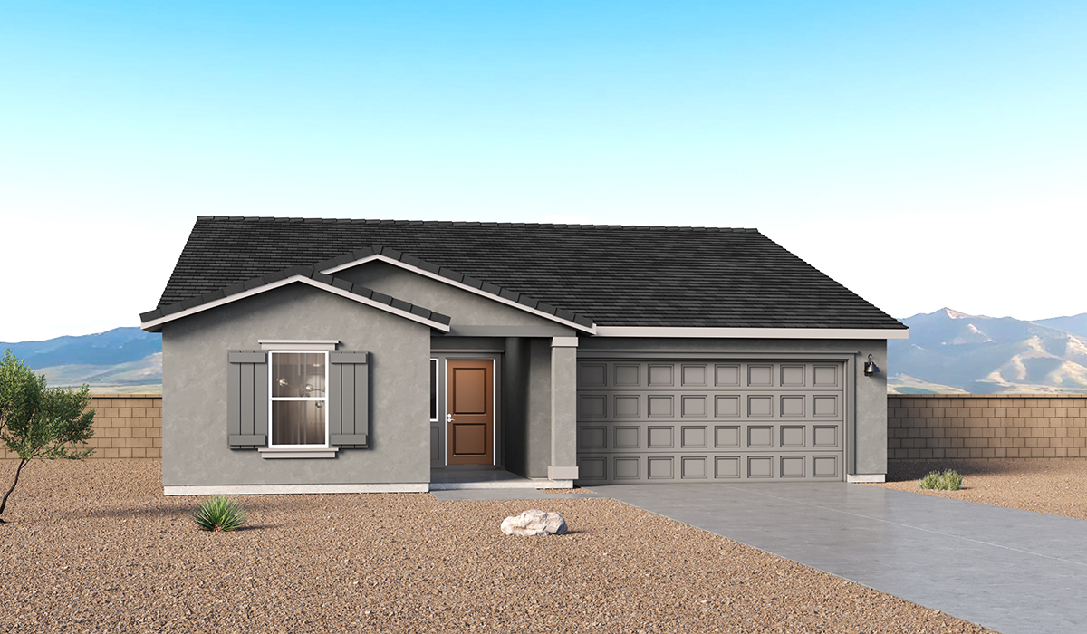 Introducing the Jasper at Hanson Ridge by D.R. Horton located in highly desirable Vail, AZ. Offering 1,576 square feet of intelligently designed living space, this inviting floor plan features three bedrooms, two full bathrooms, and a two-car garage, perfect for households seeking comfort, efficiency, and purposeful design.  Upon entry, a welcoming foyer opens into an open-concept layout that seamlessly connects the great room, dining area, and kitchen, creating an airy and versatile space ideal for both daily living and entertaining. The kitchen anchors the home with modern Shaker-style cabinetry and ample storage, blending style with convenience.  The Jasper showcases a well-planned split-bedroom layout designed for privacy and ease. Two secondary bedrooms are positioned near the front of the home with a conveniently located full bathroom in between ideal for family and guests. Tucked away at the rear of the home, the spacious primary suite serves as a relaxing retreat, complete with an en-suite bathroom and a generous walk-in closet.  The Jasper is designed with energy efficiency in mind and features a tankless water heater, energy-efficient LED lighting, and high-performance insulation, helping to lower utility costs. Additionally, this home is equipped with D.R. Horton’s Home is Connected Smart Home package, which includes a smart thermostat, video doorbell, keyless entry, and Wi-Fi® enabled garage door opener.  Step outside to a spacious backyard, where you can unwind and enjoy Vail’s beautiful weather year-round. Living at Hanson Ridge means more than just having a beautiful home. The community offers a peaceful lifestyle with incredible desert landscapes, mountain views, and easy access to I-10 for convenient commutes to Tucson and surrounding areas.  With its efficient footprint, thoughtful layout, and comfortable living spaces, The Jasper delivers the perfect blend of livability, convenience, and modern design.