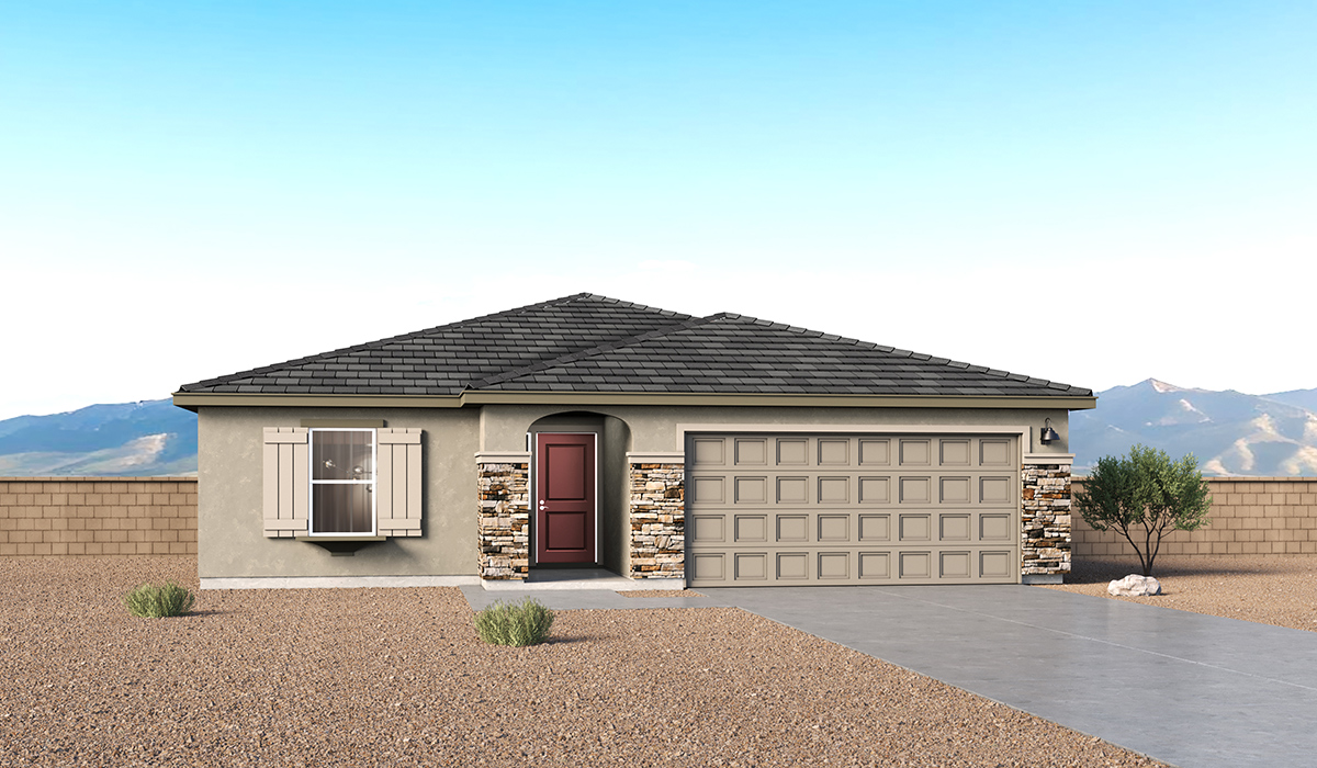 Introducing the Mariposa at Hanson Ridge by D.R. Horton, a stunning single-story home within the master-planned community of Vail, Arizona.  This spacious and inviting home offers 1,897 sq. ft., four bedrooms, three full bathrooms, covered back patio, and two-car garage. This impressive layout is ideal for large households, multigenerational living, or anyone who simply wants room to grow, gather, and live comfortably.  A welcoming front porch leads you into the entryway, which flows into the expansive open-concept great room, dining area, and kitchen. The kitchen features a large center island, Shaker-style cabinetry, and plenty of storage space. With thoughtful design and abundant natural light this home welcoming.  One of the standout features of the Mariposa is the second bedroom that features an en-suite bathroom, perfect for multi-generational living, young adult, or a guest-style suite.  Our homes at Hanson Ridge are designed with the future in mind. Each home features a light lace stucco exterior, landscaped front yards with auto drip irrigation, and large backyards that are fully fenced and ready for your personal touch. Inside, the Home is Connected® Smart Home package brings modern convenience to your fingertips with a smart thermostat, video doorbell, keyless entry, and a Wi-Fi® enabled garage door opener.  Step outside to a spacious backyard, where you can unwind and enjoy Vail’s beautiful weather year-round. Living at Hanson Ridge means more than just having a beautiful home. The community offers a peaceful lifestyle with incredible desert landscapes, mountain views, and easy access to I-10 for convenient commutes to Tucson and surrounding areas.  With its expansive living spaces, flexible bedroom arrangements, and thoughtful deign throughout, The Mariposa offers the ultimate combination of comfort, convenience, and room to thrive.  *Images shown are for reference only. They depict The Mariposa model home and may not represent the actual home.