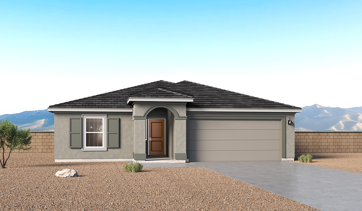 Introducing the Mariposa at Hanson Ridge by D.R. Horton, a stunning single-story home within the master-planned community of Vail, Arizona.  This spacious and inviting home offers 1,897 sq. ft., four bedrooms, three full bathrooms, covered back patio, and two-car garage. This impressive layout is ideal for large households, multigenerational living, or anyone who simply wants room to grow, gather, and live comfortably.  A welcoming front porch leads you into the entryway, which flows into the expansive open-concept great room, dining area, and kitchen. The kitchen features a large center island, Shaker-style cabinetry, and plenty of storage space. With thoughtful design and abundant natural light this home welcoming.  One of the standout features of the Mariposa is the second bedroom that features an en-suite bathroom, perfect for multi-generational living, young adult, or a guest-style suite.  Our homes at Hanson Ridge are designed with the future in mind. Each home features a light lace stucco exterior, landscaped front yards with auto drip irrigation, and large backyards that are fully fenced and ready for your personal touch. Inside, the Home is Connected® Smart Home package brings modern convenience to your fingertips with a smart thermostat, video doorbell, keyless entry, and a Wi-Fi® enabled garage door opener.  Step outside to a spacious backyard, where you can unwind and enjoy Vail’s beautiful weather year-round. Living at Hanson Ridge means more than just having a beautiful home. The community offers a peaceful lifestyle with incredible desert landscapes, mountain views, and easy access to I-10 for convenient commutes to Tucson and surrounding areas.  With its expansive living spaces, flexible bedroom arrangements, and thoughtful deign throughout, The Mariposa offers the ultimate combination of comfort, convenience, and room to thrive.  *Images shown are for reference only. They depict The Mariposa model home and may not represent the actual home.