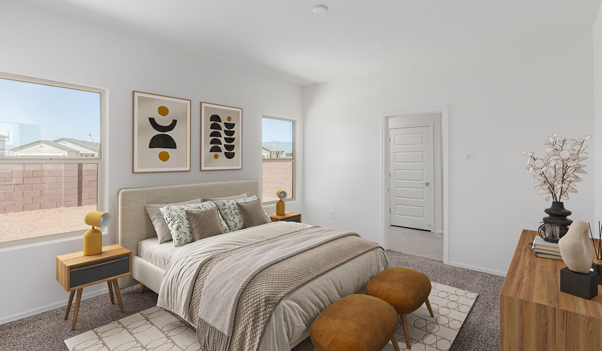 Step into The Diana at Hanson Ridge in Vail, Arizona – a thoughtfully crafted 1,558 sq. ft. single-story new home designed to offer a perfect harmony of comfort and desert elegance.  As you enter through the inviting front porch, you're welcomed into a bright and airy living space that flows seamlessly into the great room, dining area, and kitchen. This open-concept design is perfect for both casual family living and entertaining. The kitchen, with its granite countertops, modern appliances, and a convenient pantry.  The primary suite, located at the rear of the home, provides a private retreat with a spacious bedroom, a large walk-in closet, and an ensuite bathroom. Two additional bedrooms are thoughtfully placed to provide privacy and comfort, sharing a well-appointed full bathroom. The home also includes a utility room for added convenience and direct access to a two-car garage, making daily tasks efficient and easy.  Step outside from the great room to the covered patio, where you can enjoy Arizona’s beautiful weather year-round. Whether you're savoring a quiet morning or hosting an evening gathering, this outdoor space extends your living area into the tranquil surroundings of Hanson Ridge.  Living at Hanson Ridge means more than just having a beautiful home. The community offers a peaceful lifestyle with incredible desert landscapes, mountain views, and easy access to I-10 for convenient commutes to Tucson and surrounding areas. Designed with energy efficiency in mind, The Diana at Hanson Ridge meets DOE Zero Energy Ready Home standards, ensuring sustainability and long-term savings.  Experience the charm and comfort of The Diana at Hanson Ridge, where modern convenience meets the beauty of Arizona’s desert landscape.  *Images shown are for reference only. They depict a virtual staged Diana model home and may not represent the actual home.