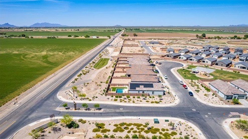 Welcome to Barnett Village, a vibrant new home community nestled in the growing town of Marana, Arizona, just northwest of Tucson. Located off Tangerine Road, this community offers a serene desert lifestyle with modern conveniences. Choose from a variety of thoughtfully designed single-family homes that feature up to five bedrooms, spacious open-concept living areas, and energy-efficient features, including DOE Zero Energy Ready Home certification, ensuring both sustainability and savings. Barnett Village stands out with its range of family-friendly amenities, including a playground, a half basketball court, ramadas, BBQ areas, and extensive walking trails. Enjoy the lush green spaces and gather with friends and family in beautifully landscaped parks. The community is just a short drive from major outdoor attractions such as Catalina State Park, Picacho Peak State Park, and Saguaro National Park, offering endless opportunities for hiking, cycling, and wildlife viewing. Residents of Barnett Village benefit from its proximity to excellent schools in the Marana Unified School District and easy access to shopping, dining, and recreation. The upcoming community pool in Marana, along with nearby attractions like the Marana Pumpkin Patch, Tucson Premium Outlets, and Heritage River Park, further enhance the lifestyle offered here. The homes at Barnett Village are designed with comfort and convenience in mind, featuring granite countertops, spacious walk-in closets, dual vanities in master baths, and smart home technology. With its blend of modern amenities, scenic beauty, and convenient location, Barnett Village is the perfect place to call home. Explore Barnett Village today and discover a community where you can truly thrive.