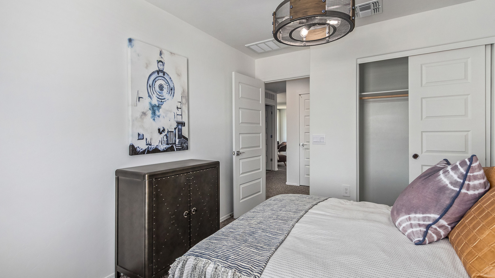 Introducing The Kate at Barnett Village in Marana, Arizona – the only two-story home in the community, offering an impressive 2,264 sq. ft. of living space designed to accommodate families of all sizes with ease and style.  As you enter through the charming front porch, you're greeted by an inviting entryway that leads directly into the heart of the home. The spacious great room opens up ahead, seamlessly connecting to the dining area and the gourmet kitchen. This open-concept space is perfect for entertaining, allowing for a natural flow from meal preparation to dining to relaxation. The kitchen features sleek granite countertops, a large island with a breakfast bar, modern appliances, and a walk-in pantry, making it both functional and stylish.  Tucked away on the main floor is a powder room, adding convenience for guests and everyday living.   Heading upstairs, you'll discover the family’s private quarters. The master suite is a true retreat, offering a generously sized bedroom, a large walk-in closet, and an en-suite bathroom complete with dual vanities and a walk-in shower. The upper level also includes three additional bedrooms, a full bathroom, and a versatile game room that can easily serve as a playroom, media room, or even a second living area.  For added convenience, the laundry room is located on the upper level, making household chores a breeze. The Kate also includes a two-car garage and energy-efficient features, ensuring long-term savings and a comfortable living environment.  Step outside from the great room to the covered patio, where you can enjoy Arizona’s stunning desert landscapes. Whether you’re hosting an outdoor gathering or simply relaxing after a long day, this space extends your living area and enhances the home’s inviting ambiance.  Designed with energy efficiency in mind, The Kate at Barnett Village is DOE Zero Energy Ready Home certified, combining sustainability with modern comfort.