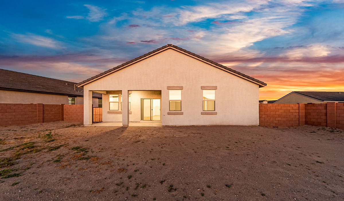 Step into The Dalea at Barnett Village, Marana, Arizona – a perfect blend of comfort, modern living, and energy efficiency. This thoughtfully crafted one-story home spans 2,224 square feet and offers five bedrooms and 3 bathrooms, ideal for families of all sizes.  The open-concept design features a spacious great room that effortlessly connects with the kitchen and dining area, creating an inviting central hub for everyday living and entertaining. The kitchen is equipped with contemporary appliances and a pantry, offering ample storage and convenience for meal preparation.  The primary bedroom, located at the rear of the home, provides a peaceful retreat with a private ensuite bathroom and a generous walk-in closet. The additional four bedrooms are positioned at the front of the house, offering versatility for use as guest rooms, a home office, or children’s bedrooms.  The Dalea floor plan offers the option of a three-car tandem garage, perfect for additional space and larger sized vehicles. Whether it’s morning coffee or evening relaxation, this outdoor space extends your living area into the serene landscape of Barnett Village.  Built with energy efficiency as a priority, the Dalea includes smart home technology, which not only simplifies daily living but also helps reduce utility costs.  *Images shown are for reference only. They depict The Dalea spec home and may not represent the actual home.