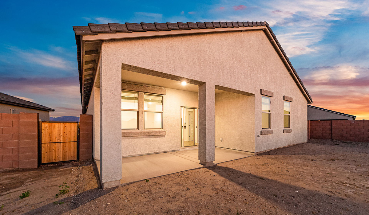 Step into The Dalea at Barnett Village, Marana, Arizona – a perfect blend of comfort, modern living, and energy efficiency. This thoughtfully crafted one-story home spans 2,224 square feet and offers five bedrooms and 3 bathrooms, ideal for families of all sizes.  The open-concept design features a spacious great room that effortlessly connects with the kitchen and dining area, creating an inviting central hub for everyday living and entertaining. The kitchen is equipped with contemporary appliances and a pantry, offering ample storage and convenience for meal preparation.  The primary bedroom, located at the rear of the home, provides a peaceful retreat with a private ensuite bathroom and a generous walk-in closet. The additional four bedrooms are positioned at the front of the house, offering versatility for use as guest rooms, a home office, or children’s bedrooms.  The Dalea floor plan offers the option of a three-car tandem garage, perfect for additional space and larger sized vehicles. Whether it’s morning coffee or evening relaxation, this outdoor space extends your living area into the serene landscape of Barnett Village.  Built with energy efficiency as a priority, the Dalea includes smart home technology, which not only simplifies daily living but also helps reduce utility costs.  *Images shown are for reference only. They depict the Dalea floor plan but may not represent the actual home and design package.