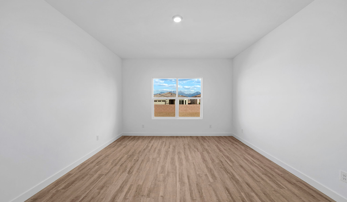 Introducing the York — a thoughtfully designed new floor plan at Solterra by D.R. Horton in Green Valley. Offering 1,863 square feet of well-planned living space, the York is ideal for those seeking a home that balances comfort, flexibility, and modern design.  Step inside through the welcoming entryway and experience an open-concept layout that maximizes every square foot. The expansive great room serves as the heart of the home, flowing seamlessly into the dining area and kitchen, perfect for both everyday living and entertaining. The kitchen features a spacious center island, quartz countertops, Shaker-style cabinetry, and a dedicated pantry, delivering a clean, modern aesthetic with ample storage for all your culinary essentials.  The York is available in two- and three-bedroom configurations, offering flexibility to meet a variety of lifestyle needs. The primary suite is thoughtfully located at the rear of the home for added privacy and includes a linen closet, walk-in closet, and a well-appointed ensuite bathroom. Near the front of the home is a powder room, guest bedroom with walk-in closet and ensuite bathroom, and study that creates a functional layout for guests, work-from-home needs, or additional living space.  Designed with both comfort and practicality in mind, the York includes a utility room conveniently located near the kitchen and garage, providing easy access to the laundry area and additional storage. A covered back patio extends the living space outdoors—ideal for relaxing and enjoying Green Valley’s beautiful year-round weather.  Homes at Solterra feature elegant, modern interiors paired with distinctive exterior details, including sand finish texture stucco, landscaped front yards with auto drip irrigation, and fully fenced backyards. Covered back patios offer inviting spaces to unwind and take in Green Valley’s breathtaking sunsets. Inside, D.R. Horton’s Home is Connected® Smart Home package enhances everyday living with a smart thermostat, video doorbell, keyless entry, and a Wi-Fi–enabled garage door opener.  Outdoor enthusiasts will appreciate the close proximity to scenic neighborhood parks, Colossal Cave Mountain Park, and an extensive network of walking and biking trails throughout Green Valley—making the York a perfect blend of comfort, style, and lifestyle-driven design.