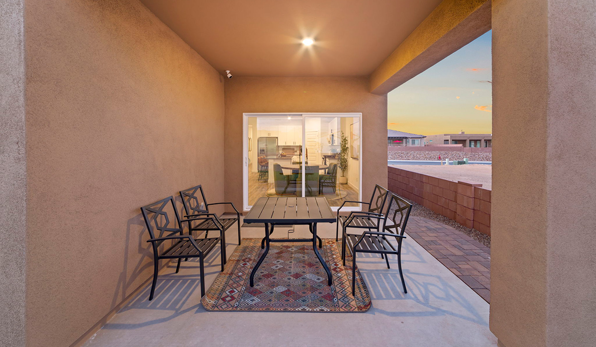 Introducing the York — a thoughtfully designed new floor plan at Solterra by D.R. Horton in Green Valley. Offering 1,863 square feet of well-planned living space, the York is ideal for those seeking a home that balances comfort, flexibility, and modern design.  Step inside through the welcoming entryway and experience an open-concept layout that maximizes every square foot. The expansive great room serves as the heart of the home, flowing seamlessly into the dining area and kitchen, perfect for both everyday living and entertaining. The kitchen features a spacious center island, quartz countertops, Shaker-style cabinetry, and a dedicated pantry, delivering a clean, modern aesthetic with ample storage for all your culinary essentials.  The York is available in two- and three-bedroom configurations, offering flexibility to meet a variety of lifestyle needs. The primary suite is thoughtfully located at the rear of the home for added privacy and includes a linen closet, walk-in closet, and a well-appointed ensuite bathroom. Near the front of the home is a powder room, guest bedroom with walk-in closet and ensuite bathroom, and study that creates a functional layout for guests, work-from-home needs, or additional living space.  Designed with both comfort and practicality in mind, the York includes a utility room conveniently located near the kitchen and garage, providing easy access to the laundry area and additional storage. A covered back patio extends the living space outdoors—ideal for relaxing and enjoying Green Valley’s beautiful year-round weather.  Homes at Solterra feature elegant, modern interiors paired with distinctive exterior details, including sand finish texture stucco, landscaped front yards with auto drip irrigation, and fully fenced backyards. Covered back patios offer inviting spaces to unwind and take in Green Valley’s breathtaking sunsets. Inside, D.R. Horton’s Home is Connected® Smart Home package enhances everyday living with a smart thermostat, video doorbell, keyless entry, and a Wi-Fi–enabled garage door opener.  Outdoor enthusiasts will appreciate the close proximity to scenic neighborhood parks, Colossal Cave Mountain Park, and an extensive network of walking and biking trails throughout Green Valley—making the York a perfect blend of comfort, style, and lifestyle-driven design.  *Images shown are for reference only. They depict the York model home and may not represent the actual home.