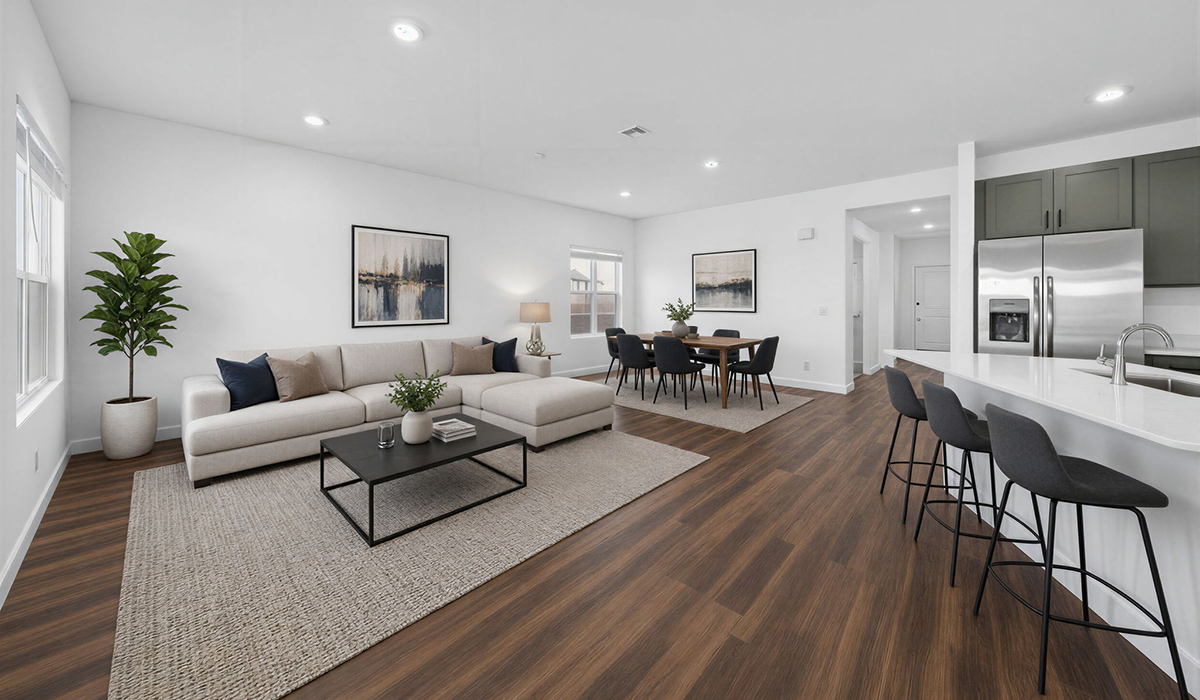 Introducing the Charleston — a beautifully designed new floor plan at Solterra by D.R. Horton in Green Valley. Offering 2,119 square feet of thoughtfully planned living space, the Charleston blends modern convenience with timeless elegance, creating a home that feels both refined and welcoming.  Step through the inviting entryway and into an open-concept layout designed to maximize every square foot. The expansive great room serves as the heart of the home, flowing seamlessly into the dining area and kitchen—ideal for both everyday living and entertaining. The kitchen features a spacious center island, quartz countertops, Shaker-style cabinetry, and a dedicated pantry, delivering a clean, modern aesthetic with ample storage for all your culinary needs.  The Charleston is available in two- and three-bedroom configurations, offering flexibility to meet a variety of lifestyle needs. The primary suite is thoughtfully located at the rear of the home for added privacy and includes a linen closet, walk-in closet, and a well-appointed ensuite bathroom. Near the front of the home is a powder room, guest bedroom with walk-in closet and ensuite bathroom, and study that creates a functional layout for guests, work-from-home needs, or additional living space.  Designed with practicality in mind, the Charleston includes a utility room conveniently located near the kitchen and garage, providing easy access to laundry and additional storage. A wrap around covered back patio extends the living space outdoors and is perfect for enjoying Green Valley’s beautiful year-round weather.  Homes at Solterra showcase elegant, modern interiors paired with distinctive exterior finishes, including sand finish texture stucco, landscaped front yards with auto drip irrigation, and fully fenced backyards. Covered back patios create inviting spaces to relax and take in Green Valley’s breathtaking sunsets. Inside, D.R. Horton’s Home is Connected® Smart Home package enhances everyday living with a smart thermostat, video doorbell, keyless entry, and a Wi-Fi–enabled garage door opener.  Outdoor enthusiasts will appreciate the close proximity to scenic neighborhood parks, Colossal Cave Mountain Park, and an abundance of walking and biking trails that weave throughout Green Valley, making the Charleston a perfect blend of comfort, style, and outdoor living.