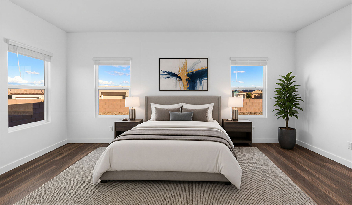 Introducing the Charleston — a beautifully designed new floor plan at Solterra by D.R. Horton in Green Valley. Offering 2,119 square feet of thoughtfully planned living space, the Charleston blends modern convenience with timeless elegance, creating a home that feels both refined and welcoming.  Step through the inviting entryway and into an open-concept layout designed to maximize every square foot. The expansive great room serves as the heart of the home, flowing seamlessly into the dining area and kitchen—ideal for both everyday living and entertaining. The kitchen features a spacious center island, quartz countertops, Shaker-style cabinetry, and a dedicated pantry, delivering a clean, modern aesthetic with ample storage for all your culinary needs.  The Charleston is available in two- and three-bedroom configurations, offering flexibility to meet a variety of lifestyle needs. The primary suite is thoughtfully located at the rear of the home for added privacy and includes a linen closet, walk-in closet, and a well-appointed ensuite bathroom. Near the front of the home is a powder room, guest bedroom with walk-in closet and ensuite bathroom, and study that creates a functional layout for guests, work-from-home needs, or additional living space.  Designed with practicality in mind, the Charleston includes a utility room conveniently located near the kitchen and garage, providing easy access to laundry and additional storage. A wrap around covered back patio extends the living space outdoors and is perfect for enjoying Green Valley’s beautiful year-round weather.  Homes at Solterra showcase elegant, modern interiors paired with distinctive exterior finishes, including sand finish texture stucco, landscaped front yards with auto drip irrigation, and fully fenced backyards. Covered back patios create inviting spaces to relax and take in Green Valley’s breathtaking sunsets. Inside, D.R. Horton’s Home is Connected® Smart Home package enhances everyday living with a smart thermostat, video doorbell, keyless entry, and a Wi-Fi–enabled garage door opener.  Outdoor enthusiasts will appreciate the close proximity to scenic neighborhood parks, Colossal Cave Mountain Park, and an abundance of walking and biking trails that weave throughout Green Valley, making the Charleston a perfect blend of comfort, style, and outdoor living.