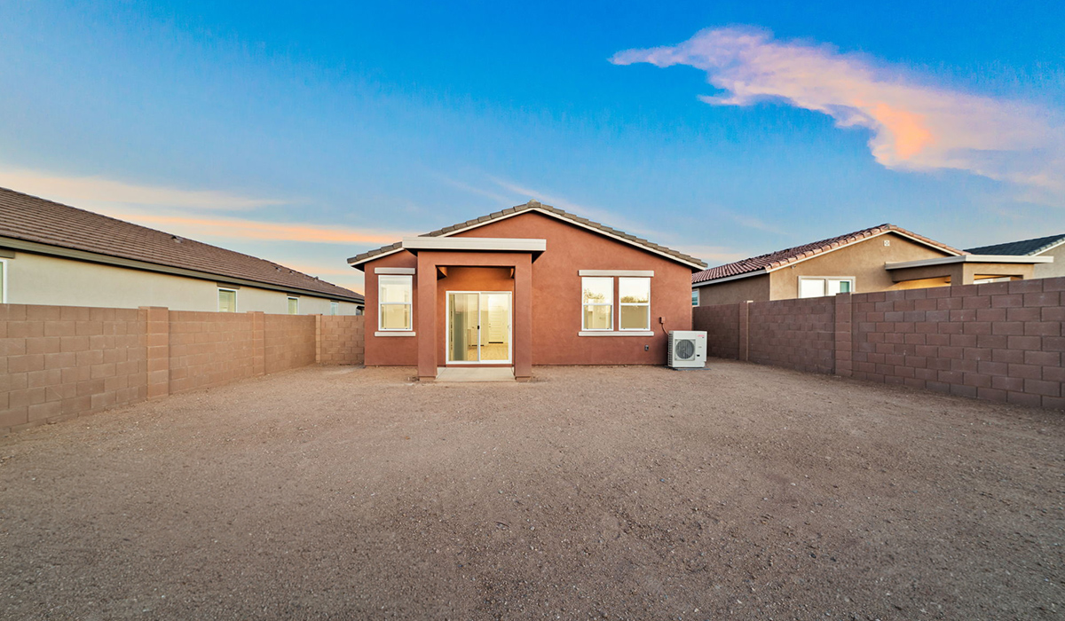 Welcome to The Aloe, a thoughtfully designed new floor plan at Entrada Del Toro, within the master-planned community of Rancho Sahuarita. Offering 1,310 square feet of efficient and comfortable living space, The Aloe is ideal for those seeking a home that blends functionality, modern style, and everyday ease.  Upon entry, you’re welcomed into an open-concept layout that maximizes every square foot. The large great room serves as the heart of the home and flows seamlessly into the dining area and kitchen—perfect for both relaxing and entertaining. The kitchen is beautifully appointed with a central island, quartz countertops, Shaker-style cabinetry, and a dedicated pantry, creating a clean, modern aesthetic with ample storage and workspace.  The Aloe features three well-proportioned bedrooms designed for comfort and flexibility. The private primary suite is tucked away at the rear of the home and includes a walk-in closet and en-suite bathroom. Two additional bedrooms are located near the front of the home.  Designed with convenience in mind, the home includes a utility room near the kitchen, offering easy access to laundry and additional storage. A covered back patio extends the living space outdoors, providing the perfect setting to enjoy Sahuarita’s beautiful weather and scenic surroundings.  Residents of Entrada Del Toro enjoy access to Rancho Sahuarita’s extensive resort-style amenities, including a full-service fitness center, multiple swimming pools, pickleball courts, splash pads, playgrounds, and expansive parks designed for all ages and lifestyles. Homeowners will also have exclusive access to the brand-new Entrada Del Toro Community Center, scheduled to open in Spring 2026, featuring modern gathering spaces and recreational amenities just steps from home.  *Images shown are for reference only. They depict The Aloe spec home and may not represent the actual home.