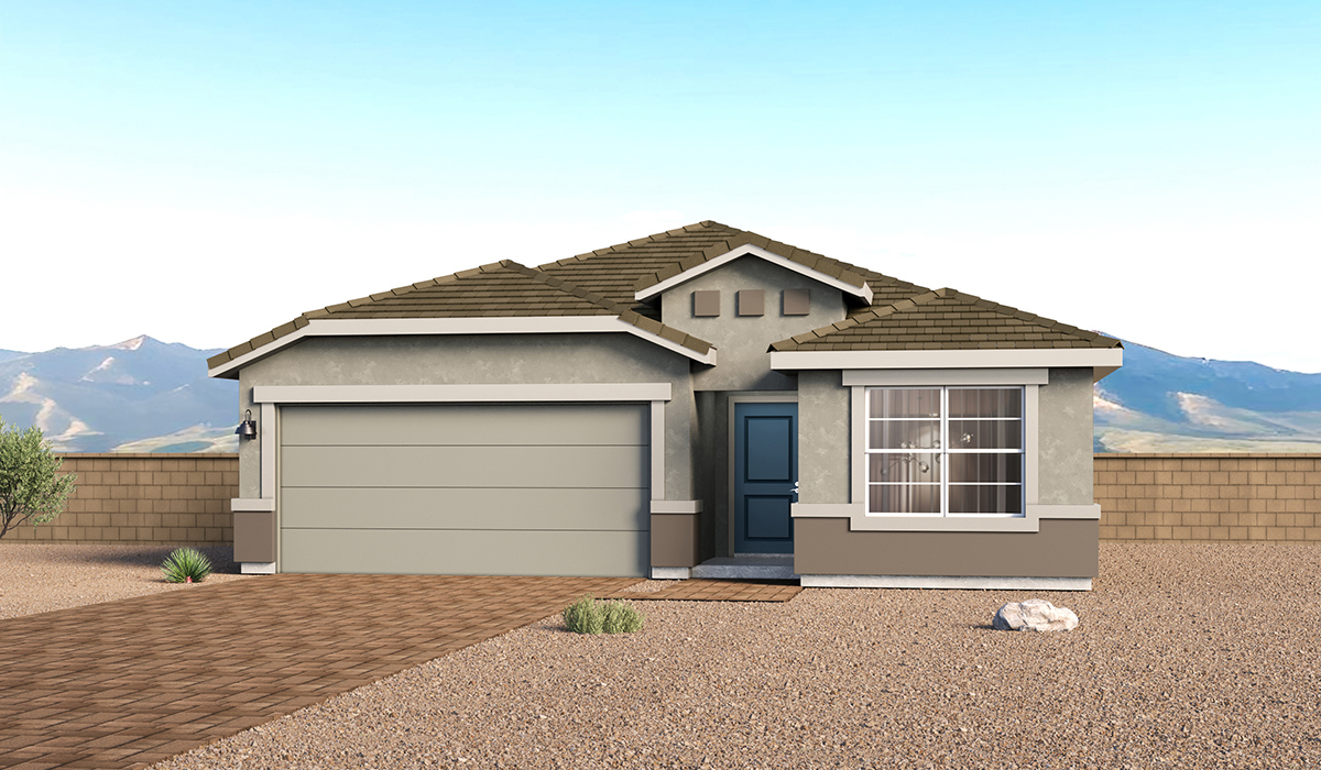 Introducing the Gaven at Entrada Del Toro  The Gaven is a beautifully designed single-story home located in the highly desirable Entrada Del Toro neighborhood within the master-planned community of Rancho Sahuarita. Offering 1,945 square feet of thoughtfully planned living space, this inviting home features four bedrooms, two full bathrooms, a covered back patio, and a two-car garage—perfect for households seeking comfort, functionality, and room to grow.  From the moment you enter, the welcoming entryway opens into an expansive open-concept layout that seamlessly connects the great room, dining area, and kitchen—creating a space ideal for everyday living and effortless entertaining. The kitchen is a true centerpiece, complete with a large center island, Shaker-style cabinetry, quartz countertops, a walk-in pantry, and ample storage. Abundant natural light enhances the home’s warm and welcoming atmosphere throughout.  The Gaven offers a thoughtfully arranged split-bedroom design, with three secondary bedrooms located near the front of the home, providing flexibility for guests, home offices, or hobbies. Tucked away for privacy, the spacious primary suite serves as a peaceful retreat and features an en-suite bathroom and a generous walk-in closet.  Homes at Entrada Del Toro are designed with the future in mind. Exterior features include a light lace stucco finish, professionally landscaped front yards with automatic drip irrigation, and large, fully fenced backyards ready for your personal touch. Inside, the Home is Connected® Smart Home package delivers modern convenience with a smart thermostat, video doorbell, keyless entry, and a Wi-Fi® enabled garage door opener.  With its spacious living areas, flexible bedroom layout, and thoughtful design throughout, the Gaven offers the perfect blend of comfort, convenience, and livability.  Residents of Entrada Del Toro enjoy access to Rancho Sahuarita’s extensive amenities, including a full-service fitness center, multiple resort-style swimming pools, pickleball courts, splash pads, playgrounds, and expansive parks designed for all ages and lifestyles. Homeowners will also have exclusive access to the brand-new Entrada Del Toro Community Center, scheduled to open in Spring 2026, offering modern gathering spaces and recreational features just moments from home.  *Images shown are for reference only. They depict The Gaven model home and may not represent the actual home.