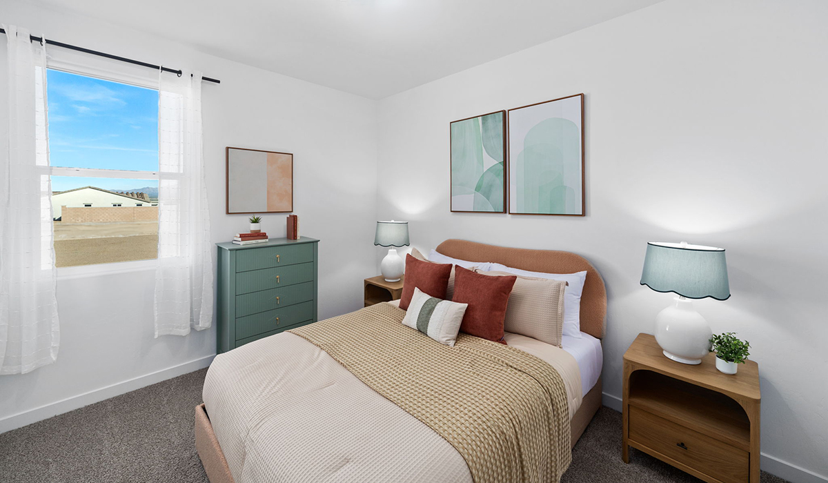 Introducing the Carolina — a thoughtfully designed single-story home offering 1,608 sq. ft. of modern comfort at Entrada Del Toro, a master-planned community in Rancho Sahuarita.  With three bedrooms, two full bathrooms, and a two-car garage, this efficient and beautifully planned layout is perfect for those seeking convenience, comfort, and single-level living.  A welcoming front porch invites you inside, where the entryway opens into a bright and beautifully crafted living space. The heart of the home is the well-appointed kitchen, featuring a large center island, walk-in pantry, and stylish Shaker-style cabinetry. Overlooking the dining area and great room, this open layout makes it easy to cook, gather, and entertain with ease.  The primary bedroom is thoughtfully positioned at the rear of the home, creating a private retreat. Complete with a large en-suite bathroom and walk-in closet, it’s designed for relaxation and convenience.  Two additional bedrooms are located toward the front of the home, offering flexibility for family, guests, a home office, or hobbies, and share a full secondary hallway bathroom.  Our homes at Entrada Del Toro are designed with the future in mind. Each home features a light lace stucco exterior, landscaped front yards with auto drip irrigation, and large backyards that are fully fenced and ready for your personal touch. Inside, the Home is Connected® Smart Home package brings modern convenience to your fingertips with a smart thermostat, video doorbell, keyless entry, and a Wi-Fi® enabled garage door opener.  With its smart layout, modern features, and effortless single-story living, the Carolina brings comfort and functionality together in a one beautifully designed home here at Entrada Del Toro.  Residents of Entrada Del Toro will enjoy access to Rancho Sahuarita’s extensive amenity offerings, which include a full-service fitness center, multiple large swimming pools, pickle-ball courts, splash pads, playgrounds, and sizable parks and recreational spaces designed for all ages and lifestyles. In addition, homeowners will have exclusive access to the brand-new Entrada Del Toro Community Center, scheduled to open Spring 2026, further enhancing the neighborhood experience with modern gathering and recreational spaces close to home.  *Images shown are for reference only. They depict the Carolina sales model home and may not represent the actual home.