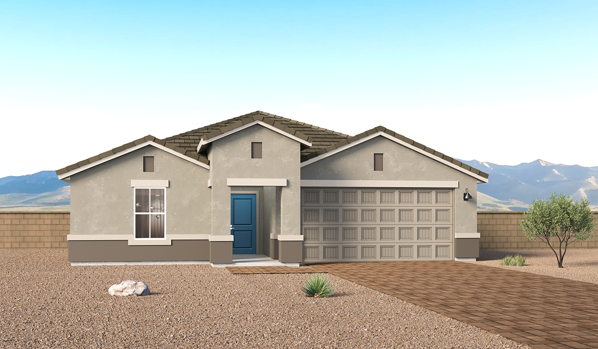 Introducing the Kingston at Entrada Del Toro  The Kingston is a spacious and thoughtfully designed single-story home located in the highly desirable Entrada Del Toro neighborhood within the master-planned community of Rancho Sahuarita. Offering 2,172 square feet of well-appointed living space, this inviting floor plan features four bedrooms, two full bathrooms, a grand kitchen island, a covered back patio, and a two-car garage—ideal for households seeking space, flexibility, and room to thrive.  From the moment you step inside, a welcoming entryway opens into an expansive open-concept layout that seamlessly connects the great room, dining area, and kitchen, creating a bright and airy space perfect for everyday living and effortless entertaining. The kitchen serves as the heart of the home, showcasing a large center island, Shaker-style cabinetry, quartz countertops, a walk-in pantry, and abundant storage for both function and style.  The Kingston features a well-planned split-bedroom design, with three secondary bedrooms located near the front of the home—ideal for family members, guests, home offices, or creative spaces. Privately situated at the rear of the home, the spacious primary suite offers a peaceful retreat complete with an en-suite bathroom and a generous walk-in closet.  *Images shown are for reference only. They depict the Kingston model home and may not represent the actual home.  Homes at Entrada Del Toro are designed with the future in mind. Exterior features include a light lace stucco finish, professionally landscaped front yards with automatic drip irrigation, and large, fully fenced backyards ready for your personal touch. Inside, the Home is Connected® Smart Home package provides modern convenience with a smart thermostat, video doorbell, keyless entry, and a Wi-Fi®–enabled garage door opener.  With its expansive living areas, flexible bedroom arrangement, and thoughtful design throughout, the Kingston delivers the perfect balance of comfort, convenience, and livability.  Residents of Entrada Del Toro enjoy access to Rancho Sahuarita’s extensive amenities, including a full-service fitness center, multiple resort-style swimming pools, pickleball courts, splash pads, playgrounds, and expansive parks designed for all ages and lifestyles. Homeowners will also enjoy exclusive access to the brand-new Entrada Del Toro Community Center, scheduled to open in Spring 2026, featuring modern gathering spaces and recreational amenities just moments from home.  *Images shown are for reference only. They depict The Kingston model home and may not represent the actual home.