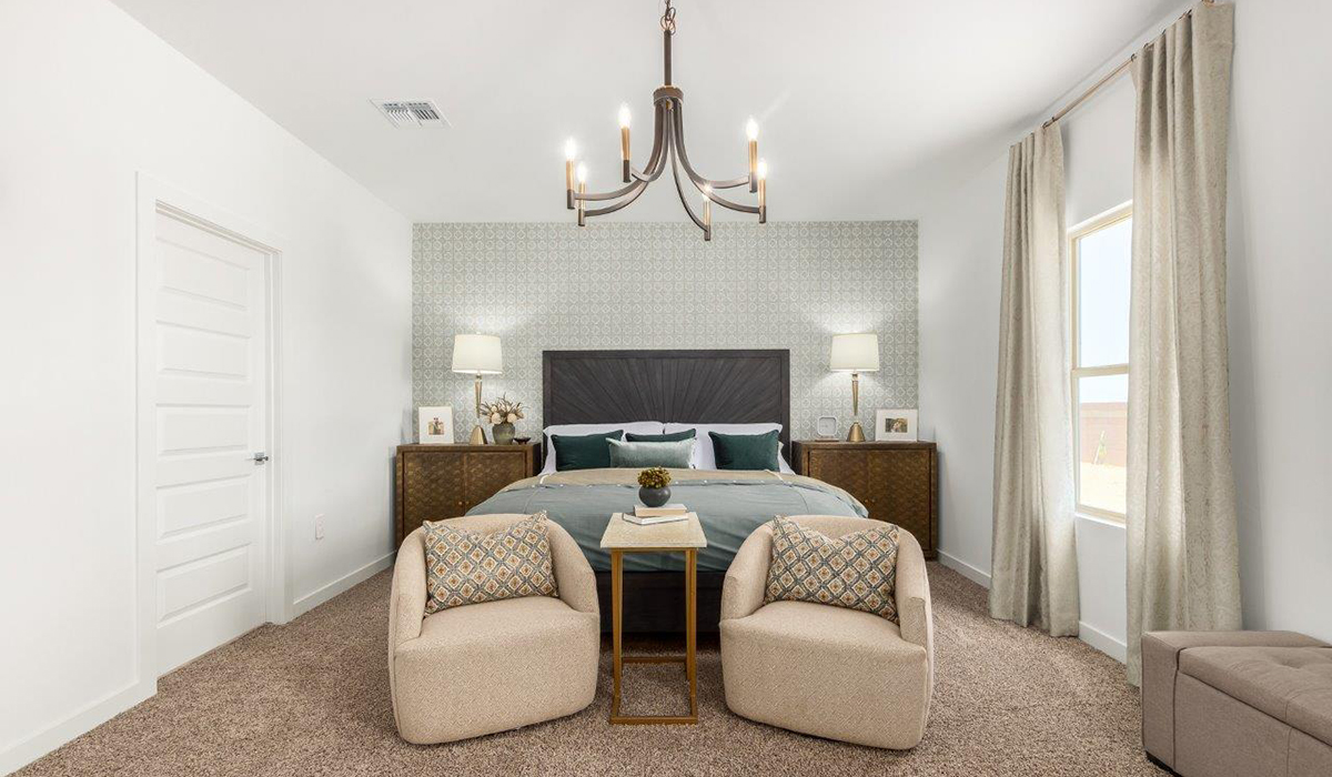 Introducing the Kingston at Entrada Del Toro  The Kingston is a spacious and thoughtfully designed single-story home located in the highly desirable Entrada Del Toro neighborhood within the master-planned community of Rancho Sahuarita. Offering 2,172 square feet of well-appointed living space, this inviting floor plan features four bedrooms, two full bathrooms, a grand kitchen island, a covered back patio, and a two-car garage—ideal for households seeking space, flexibility, and room to thrive.  From the moment you step inside, a welcoming entryway opens into an expansive open-concept layout that seamlessly connects the great room, dining area, and kitchen, creating a bright and airy space perfect for everyday living and effortless entertaining. The kitchen serves as the heart of the home, showcasing a large center island, Shaker-style cabinetry, quartz countertops, a walk-in pantry, and abundant storage for both function and style.  The Kingston features a well-planned split-bedroom design, with three secondary bedrooms located near the front of the home—ideal for family members, guests, home offices, or creative spaces. Privately situated at the rear of the home, the spacious primary suite offers a peaceful retreat complete with an en-suite bathroom and a generous walk-in closet.  *Images shown are for reference only. They depict the Kingston model home and may not represent the actual home.  Homes at Entrada Del Toro are designed with the future in mind. Exterior features include a light lace stucco finish, professionally landscaped front yards with automatic drip irrigation, and large, fully fenced backyards ready for your personal touch. Inside, the Home is Connected® Smart Home package provides modern convenience with a smart thermostat, video doorbell, keyless entry, and a Wi-Fi®–enabled garage door opener.  With its expansive living areas, flexible bedroom arrangement, and thoughtful design throughout, the Kingston delivers the perfect balance of comfort, convenience, and livability.  Residents of Entrada Del Toro enjoy access to Rancho Sahuarita’s extensive amenities, including a full-service fitness center, multiple resort-style swimming pools, pickleball courts, splash pads, playgrounds, and expansive parks designed for all ages and lifestyles. Homeowners will also enjoy exclusive access to the brand-new Entrada Del Toro Community Center, scheduled to open in Spring 2026, featuring modern gathering spaces and recreational amenities just moments from home.  *Images shown are for reference only. They depict The Kingston model home and may not represent the actual home.