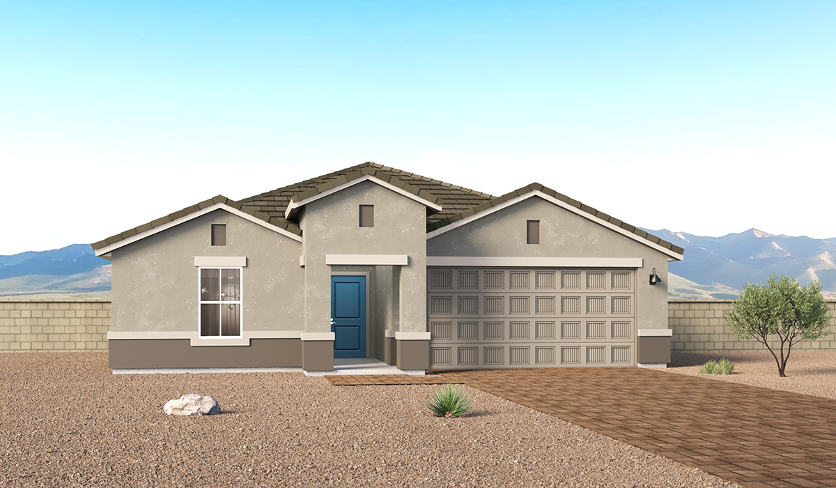 Introducing the Kingston at Entrada Del Toro  The Kingston is a spacious and thoughtfully designed single-story home located in the highly desirable Entrada Del Toro neighborhood within the master-planned community of Rancho Sahuarita. Offering 2,172 square feet of well-appointed living space, this inviting floor plan features four bedrooms, two full bathrooms, a grand kitchen island, a covered back patio, and a two-car garage—ideal for households seeking space, flexibility, and room to thrive.  From the moment you step inside, a welcoming entryway opens into an expansive open-concept layout that seamlessly connects the great room, dining area, and kitchen, creating a bright and airy space perfect for everyday living and effortless entertaining. The kitchen serves as the heart of the home, showcasing a large center island, Shaker-style cabinetry, quartz countertops, a walk-in pantry, and abundant storage for both function and style.  The Kingston features a well-planned split-bedroom design, with three secondary bedrooms located near the front of the home—ideal for family members, guests, home offices, or creative spaces. Privately situated at the rear of the home, the spacious primary suite offers a peaceful retreat complete with an en-suite bathroom and a generous walk-in closet.  *Images shown are for reference only. They depict the Kingston model home and may not represent the actual home.  Homes at Entrada Del Toro are designed with the future in mind. Exterior features include a light lace stucco finish, professionally landscaped front yards with automatic drip irrigation, and large, fully fenced backyards ready for your personal touch. Inside, the Home is Connected® Smart Home package provides modern convenience with a smart thermostat, video doorbell, keyless entry, and a Wi-Fi®–enabled garage door opener.  With its expansive living areas, flexible bedroom arrangement, and thoughtful design throughout, the Kingston delivers the perfect balance of comfort, convenience, and livability.  Residents of Entrada Del Toro enjoy access to Rancho Sahuarita’s extensive amenities, including a full-service fitness center, multiple resort-style swimming pools, pickleball courts, splash pads, playgrounds, and expansive parks designed for all ages and lifestyles. Homeowners will also enjoy exclusive access to the brand-new Entrada Del Toro Community Center, scheduled to open in Spring 2026, featuring modern gathering spaces and recreational amenities just moments from home.