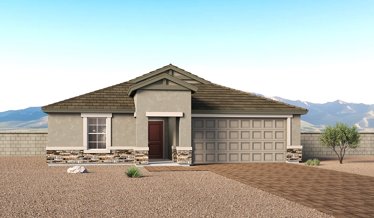 Introducing the Kingston at Entrada Del Toro  The Kingston is a spacious and thoughtfully designed single-story home located in the highly desirable Entrada Del Toro neighborhood within the master-planned community of Rancho Sahuarita. Offering 2,172 square feet of well-appointed living space, this inviting floor plan features four bedrooms, two full bathrooms, a grand kitchen island, a covered back patio, and a two-car garage—ideal for households seeking space, flexibility, and room to thrive.  From the moment you step inside, a welcoming entryway opens into an expansive open-concept layout that seamlessly connects the great room, dining area, and kitchen, creating a bright and airy space perfect for everyday living and effortless entertaining. The kitchen serves as the heart of the home, showcasing a large center island, Shaker-style cabinetry, quartz countertops, a walk-in pantry, and abundant storage for both function and style.  The Kingston features a well-planned split-bedroom design, with three secondary bedrooms located near the front of the home—ideal for family members, guests, home offices, or creative spaces. Privately situated at the rear of the home, the spacious primary suite offers a peaceful retreat complete with an en-suite bathroom and a generous walk-in closet.  *Images shown are for reference only. They depict the Kingston model home and may not represent the actual home.  Homes at Entrada Del Toro are designed with the future in mind. Exterior features include a light lace stucco finish, professionally landscaped front yards with automatic drip irrigation, and large, fully fenced backyards ready for your personal touch. Inside, the Home is Connected® Smart Home package provides modern convenience with a smart thermostat, video doorbell, keyless entry, and a Wi-Fi®–enabled garage door opener.  With its expansive living areas, flexible bedroom arrangement, and thoughtful design throughout, the Kingston delivers the perfect balance of comfort, convenience, and livability.  Residents of Entrada Del Toro enjoy access to Rancho Sahuarita’s extensive amenities, including a full-service fitness center, multiple resort-style swimming pools, pickleball courts, splash pads, playgrounds, and expansive parks designed for all ages and lifestyles. Homeowners will also enjoy exclusive access to the brand-new Entrada Del Toro Community Center, scheduled to open in Spring 2026, featuring modern gathering spaces and recreational amenities just moments from home.