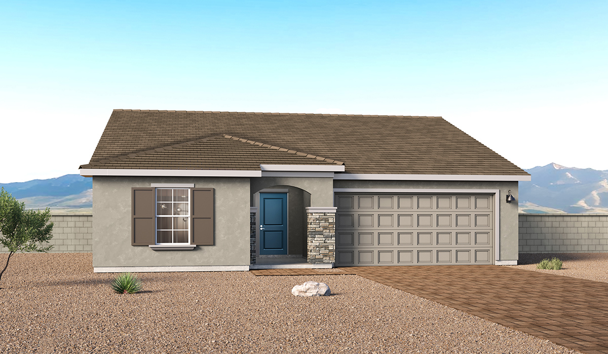 Introducing the Jasper at Entrada Del Toro  The Jasper is a thoughtfully crafted single-story home located in the highly desirable Entrada Del Toro neighborhood within the master-planned community of Rancho Sahuarita. Offering 1,576 square feet of intelligently designed living space, this inviting floor plan features three bedrooms, two full bathrooms, a kitchen island, a covered back patio, and a two-car garage—perfect for households seeking comfort, efficiency, and purposeful design.  Upon entry, a welcoming foyer opens into a bright, open-concept layout that seamlessly connects the great room, dining area, and kitchen, creating an airy and versatile space ideal for both daily living and entertaining. The kitchen anchors the home with modern Shaker-style cabinetry, quartz countertops, a central island for casual dining or prep, a pantry, and ample storage—blending style with everyday functionality.  The Jasper showcases a well-planned split-bedroom layout designed for privacy and ease. Two secondary bedrooms are positioned near the front of the home with a conveniently located full bathroom in between ideal for family and guests. Tucked away at the rear of the home, the spacious primary suite serves as a relaxing retreat, complete with an en-suite bathroom and a generous walk-in closet.  Homes at Entrada Del Toro are designed with the future in mind. Exterior features include a light lace stucco finish, professionally landscaped front yards with automatic drip irrigation, and large, fully fenced backyards ready for your personal touch. Inside, the Home is Connected® Smart Home package enhances everyday living with a smart thermostat, video doorbell, keyless entry, and a Wi-Fi® enabled garage door opener.  With its efficient footprint, thoughtful layout, and comfortable living spaces, the Jasper delivers the perfect blend of livability, convenience, and modern design.  Residents of Entrada Del Toro enjoy access to Rancho Sahuarita’s extensive amenities, including a full-service fitness center, multiple resort-style swimming pools, pickleball courts, splash pads, playgrounds, and expansive parks designed for all ages and lifestyles. Homeowners will also enjoy exclusive access to the brand-new Entrada Del Toro Community Center, scheduled to open in Spring 2026, featuring modern gathering spaces and recreational amenities just moments from home.