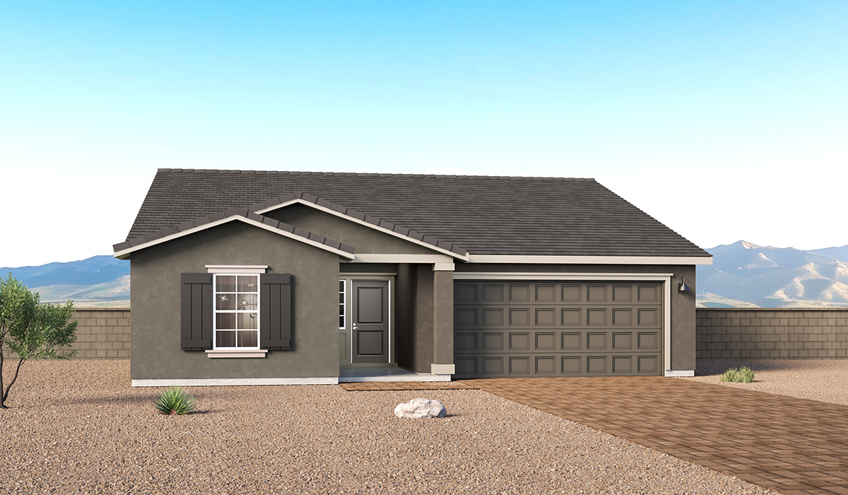 Introducing the Jasper at Entrada Del Toro  The Jasper is a thoughtfully crafted single-story home located in the highly desirable Entrada Del Toro neighborhood within the master-planned community of Rancho Sahuarita. Offering 1,576 square feet of intelligently designed living space, this inviting floor plan features three bedrooms, two full bathrooms, a kitchen island, a covered back patio, and a two-car garage—perfect for households seeking comfort, efficiency, and purposeful design.  Upon entry, a welcoming foyer opens into a bright, open-concept layout that seamlessly connects the great room, dining area, and kitchen, creating an airy and versatile space ideal for both daily living and entertaining. The kitchen anchors the home with modern Shaker-style cabinetry, quartz countertops, a central island for casual dining or prep, a pantry, and ample storage—blending style with everyday functionality.  The Jasper showcases a well-planned split-bedroom layout designed for privacy and ease. Two secondary bedrooms are positioned near the front of the home with a conveniently located full bathroom in between ideal for family and guests. Tucked away at the rear of the home, the spacious primary suite serves as a relaxing retreat, complete with an en-suite bathroom and a generous walk-in closet.  Homes at Entrada Del Toro are designed with the future in mind. Exterior features include a light lace stucco finish, professionally landscaped front yards with automatic drip irrigation, and large, fully fenced backyards ready for your personal touch. Inside, the Home is Connected® Smart Home package enhances everyday living with a smart thermostat, video doorbell, keyless entry, and a Wi-Fi® enabled garage door opener.  With its efficient footprint, thoughtful layout, and comfortable living spaces, the Jasper delivers the perfect blend of livability, convenience, and modern design.  Residents of Entrada Del Toro enjoy access to Rancho Sahuarita’s extensive amenities, including a full-service fitness center, multiple resort-style swimming pools, pickleball courts, splash pads, playgrounds, and expansive parks designed for all ages and lifestyles. Homeowners will also enjoy exclusive access to the brand-new Entrada Del Toro Community Center, scheduled to open in Spring 2026, featuring modern gathering spaces and recreational amenities just moments from home.