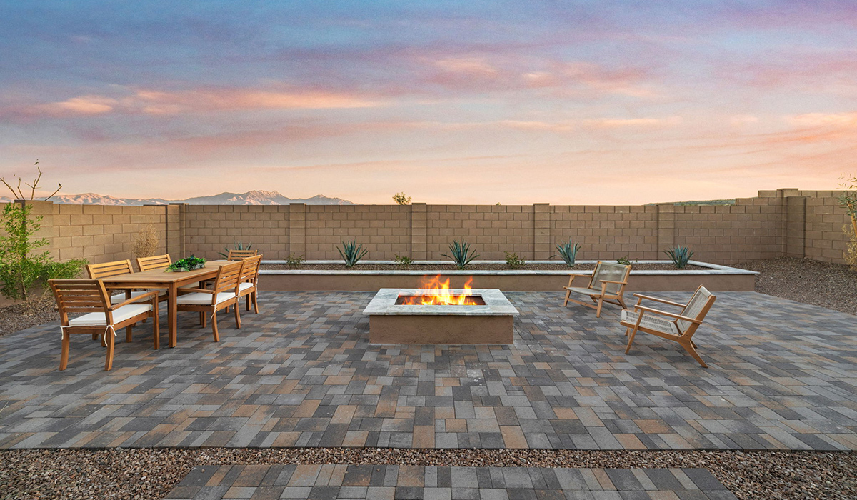 Introducing the Mariposa at Entrada Del Toro, a stunning single-story home within the master-planned community of Rancho Sahuarita.  This spacious and inviting home offers 1,897 sq. ft., four bedrooms, three full bathrooms, covered back patio, and two-car garage. This impressive layout is ideal for large households, multigenerational living, or anyone who simply wants room to grow, gather, and live comfortably.  A welcoming front porch leads you into the entryway, which flows into the expansive open-concept great room, dining area, and kitchen. The kitchen features a large center island, Shaker-style cabinetry, and plenty of storage space. With thoughtful design and abundant natural light this home welcoming.  One of the standout features of the Mariposa is the second bedroom that features an en-suite bathroom, perfect for multi-generational living, young adult, or a guest-style suite.  Our homes at Entrada Del Toro are designed with the future in mind. Each home features a light lace stucco exterior, landscaped front yards with auto drip irrigation, and large backyards that are fully fenced and ready for your personal touch. Inside, the Home is Connected® Smart Home package brings modern convenience to your fingertips with a smart thermostat, video doorbell, keyless entry, and a Wi-Fi® enabled garage door opener.  With its expansive living spaces, flexible bedroom arrangements, and thoughtful deign throughout, the Mariposa offers the ultimate combination of comfort, convenience, and room to thrive.  Residents of Entrada Del Toro will enjoy access to Rancho Sahuarita’s extensive amenity offerings, which include a full-service fitness center, multiple large swimming pools, pickle-ball courts, splash pads, playgrounds, and sizable parks and recreational spaces designed for all ages and lifestyles. In addition, homeowners will have exclusive access to the brand-new Entrada Del Toro Community Center, scheduled to open Spring 2026, further enhancing the neighborhood experience with modern gathering and recreational spaces close to home.  *Images shown are for reference only. They depict The Mariposa sales model home and may not represent the actual home.