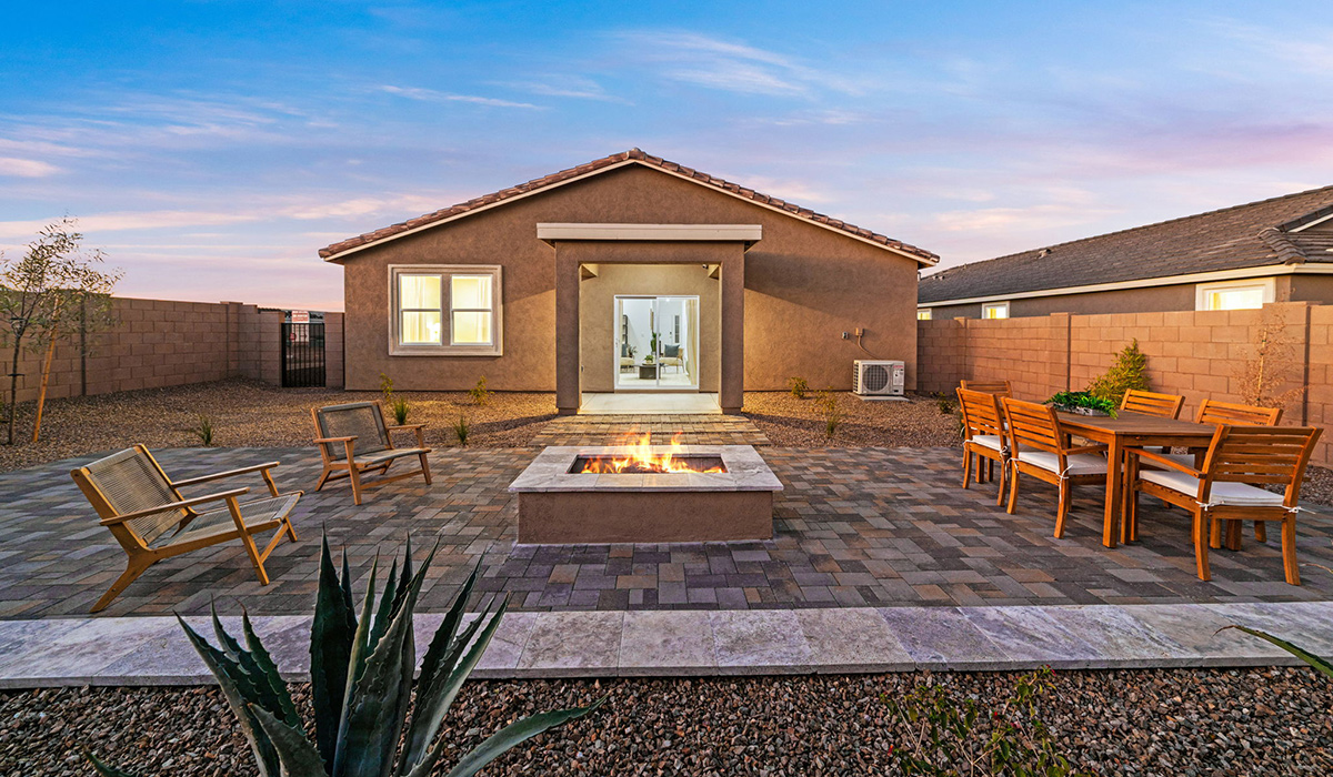 Introducing the Mariposa at Entrada Del Toro, a stunning single-story home within the master-planned community of Rancho Sahuarita.  This spacious and inviting home offers 1,897 sq. ft., four bedrooms, three full bathrooms, covered back patio, and two-car garage. This impressive layout is ideal for large households, multigenerational living, or anyone who simply wants room to grow, gather, and live comfortably.  A welcoming front porch leads you into the entryway, which flows into the expansive open-concept great room, dining area, and kitchen. The kitchen features a large center island, Shaker-style cabinetry, and plenty of storage space. With thoughtful design and abundant natural light this home welcoming.  One of the standout features of the Mariposa is the second bedroom that features an en-suite bathroom, perfect for multi-generational living, young adult, or a guest-style suite.  Our homes at Entrada Del Toro are designed with the future in mind. Each home features a light lace stucco exterior, landscaped front yards with auto drip irrigation, and large backyards that are fully fenced and ready for your personal touch. Inside, the Home is Connected® Smart Home package brings modern convenience to your fingertips with a smart thermostat, video doorbell, keyless entry, and a Wi-Fi® enabled garage door opener.  With its expansive living spaces, flexible bedroom arrangements, and thoughtful deign throughout, the Mariposa offers the ultimate combination of comfort, convenience, and room to thrive.  Residents of Entrada Del Toro will enjoy access to Rancho Sahuarita’s extensive amenity offerings, which include a full-service fitness center, multiple large swimming pools, pickle-ball courts, splash pads, playgrounds, and sizable parks and recreational spaces designed for all ages and lifestyles. In addition, homeowners will have exclusive access to the brand-new Entrada Del Toro Community Center, scheduled to open Spring 2026, further enhancing the neighborhood experience with modern gathering and recreational spaces close to home.  *Images shown are for reference only. They depict The Mariposa sales model home and may not represent the actual home.