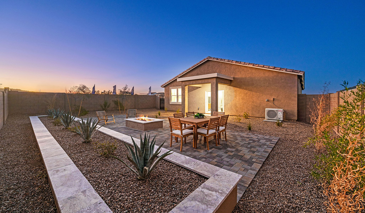 Introducing the Mariposa at Entrada Del Toro, a stunning single-story home within the master-planned community of Rancho Sahuarita.  This spacious and inviting home offers 1,897 sq. ft., four bedrooms, three full bathrooms, covered back patio, and two-car garage. This impressive layout is ideal for large households, multigenerational living, or anyone who simply wants room to grow, gather, and live comfortably.  A welcoming front porch leads you into the entryway, which flows into the expansive open-concept great room, dining area, and kitchen. The kitchen features a large center island, Shaker-style cabinetry, and plenty of storage space. With thoughtful design and abundant natural light this home welcoming.  One of the standout features of the Mariposa is the second bedroom that features an en-suite bathroom, perfect for multi-generational living, young adult, or a guest-style suite.  Our homes at Entrada Del Toro are designed with the future in mind. Each home features a light lace stucco exterior, landscaped front yards with auto drip irrigation, and large backyards that are fully fenced and ready for your personal touch. Inside, the Home is Connected® Smart Home package brings modern convenience to your fingertips with a smart thermostat, video doorbell, keyless entry, and a Wi-Fi® enabled garage door opener.  With its expansive living spaces, flexible bedroom arrangements, and thoughtful deign throughout, the Mariposa offers the ultimate combination of comfort, convenience, and room to thrive.  Residents of Entrada Del Toro will enjoy access to Rancho Sahuarita’s extensive amenity offerings, which include a full-service fitness center, multiple large swimming pools, pickle-ball courts, splash pads, playgrounds, and sizable parks and recreational spaces designed for all ages and lifestyles. In addition, homeowners will have exclusive access to the brand-new Entrada Del Toro Community Center, scheduled to open Spring 2026, further enhancing the neighborhood experience with modern gathering and recreational spaces close to home.  *Images shown are for reference only. They depict The Mariposa sales model home and may not represent the actual home.