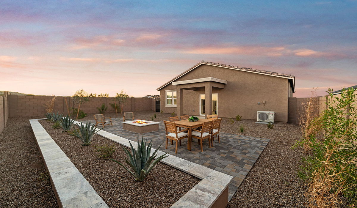 Introducing the Mariposa at Entrada Del Toro, a stunning single-story home within the master-planned community of Rancho Sahuarita.  This spacious and inviting home offers 1,897 sq. ft., four bedrooms, three full bathrooms, covered back patio, and two-car garage. This impressive layout is ideal for large households, multigenerational living, or anyone who simply wants room to grow, gather, and live comfortably.  A welcoming front porch leads you into the entryway, which flows into the expansive open-concept great room, dining area, and kitchen. The kitchen features a large center island, Shaker-style cabinetry, and plenty of storage space. With thoughtful design and abundant natural light this home welcoming.  One of the standout features of the Mariposa is the second bedroom that features an en-suite bathroom, perfect for multi-generational living, young adult, or a guest-style suite.  Our homes at Entrada Del Toro are designed with the future in mind. Each home features a light lace stucco exterior, landscaped front yards with auto drip irrigation, and large backyards that are fully fenced and ready for your personal touch. Inside, the Home is Connected® Smart Home package brings modern convenience to your fingertips with a smart thermostat, video doorbell, keyless entry, and a Wi-Fi® enabled garage door opener.  With its expansive living spaces, flexible bedroom arrangements, and thoughtful deign throughout, the Mariposa offers the ultimate combination of comfort, convenience, and room to thrive.  Residents of Entrada Del Toro will enjoy access to Rancho Sahuarita’s extensive amenity offerings, which include a full-service fitness center, multiple large swimming pools, pickle-ball courts, splash pads, playgrounds, and sizable parks and recreational spaces designed for all ages and lifestyles. In addition, homeowners will have exclusive access to the brand-new Entrada Del Toro Community Center, scheduled to open Spring 2026, further enhancing the neighborhood experience with modern gathering and recreational spaces close to home.  *Images shown are for reference only. They depict The Mariposa sales model home and may not represent the actual home.