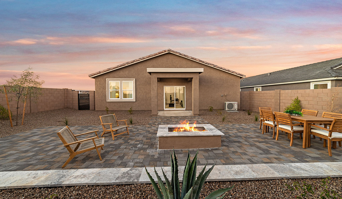 Introducing the Mariposa at Entrada Del Toro, a stunning single-story home within the master-planned community of Rancho Sahuarita.  This spacious and inviting home offers 1,897 sq. ft., four bedrooms, three full bathrooms, covered back patio, and two-car garage. This impressive layout is ideal for large households, multigenerational living, or anyone who simply wants room to grow, gather, and live comfortably.  A welcoming front porch leads you into the entryway, which flows into the expansive open-concept great room, dining area, and kitchen. The kitchen features a large center island, Shaker-style cabinetry, and plenty of storage space. With thoughtful design and abundant natural light this home welcoming.  One of the standout features of the Mariposa is the second bedroom that features an en-suite bathroom, perfect for multi-generational living, young adult, or a guest-style suite.  Our homes at Entrada Del Toro are designed with the future in mind. Each home features a light lace stucco exterior, landscaped front yards with auto drip irrigation, and large backyards that are fully fenced and ready for your personal touch. Inside, the Home is Connected® Smart Home package brings modern convenience to your fingertips with a smart thermostat, video doorbell, keyless entry, and a Wi-Fi® enabled garage door opener.  With its expansive living spaces, flexible bedroom arrangements, and thoughtful deign throughout, the Mariposa offers the ultimate combination of comfort, convenience, and room to thrive.  Residents of Entrada Del Toro will enjoy access to Rancho Sahuarita’s extensive amenity offerings, which include a full-service fitness center, multiple large swimming pools, pickle-ball courts, splash pads, playgrounds, and sizable parks and recreational spaces designed for all ages and lifestyles. In addition, homeowners will have exclusive access to the brand-new Entrada Del Toro Community Center, scheduled to open Spring 2026, further enhancing the neighborhood experience with modern gathering and recreational spaces close to home.  *Images shown are for reference only. They depict The Mariposa sales model home and may not represent the actual home.