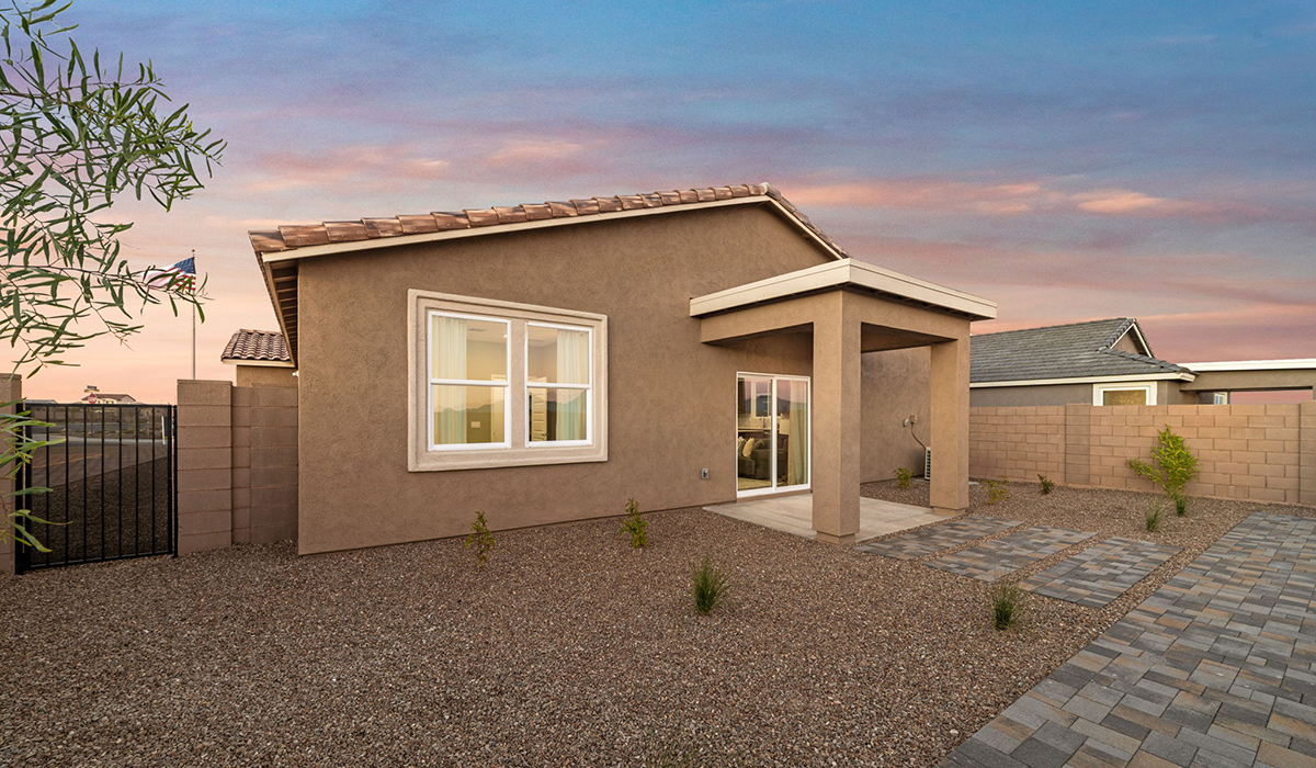 Introducing the Mariposa at Entrada Del Toro, a stunning single-story home within the master-planned community of Rancho Sahuarita.  This spacious and inviting home offers 1,897 sq. ft., four bedrooms, three full bathrooms, covered back patio, and two-car garage. This impressive layout is ideal for large households, multigenerational living, or anyone who simply wants room to grow, gather, and live comfortably.  A welcoming front porch leads you into the entryway, which flows into the expansive open-concept great room, dining area, and kitchen. The kitchen features a large center island, Shaker-style cabinetry, and plenty of storage space. With thoughtful design and abundant natural light this home welcoming.  One of the standout features of the Mariposa is the second bedroom that features an en-suite bathroom, perfect for multi-generational living, young adult, or a guest-style suite.  Our homes at Entrada Del Toro are designed with the future in mind. Each home features a light lace stucco exterior, landscaped front yards with auto drip irrigation, and large backyards that are fully fenced and ready for your personal touch. Inside, the Home is Connected® Smart Home package brings modern convenience to your fingertips with a smart thermostat, video doorbell, keyless entry, and a Wi-Fi® enabled garage door opener.  With its expansive living spaces, flexible bedroom arrangements, and thoughtful deign throughout, the Mariposa offers the ultimate combination of comfort, convenience, and room to thrive.  Residents of Entrada Del Toro will enjoy access to Rancho Sahuarita’s extensive amenity offerings, which include a full-service fitness center, multiple large swimming pools, pickle-ball courts, splash pads, playgrounds, and sizable parks and recreational spaces designed for all ages and lifestyles. In addition, homeowners will have exclusive access to the brand-new Entrada Del Toro Community Center, scheduled to open Spring 2026, further enhancing the neighborhood experience with modern gathering and recreational spaces close to home.  *Images shown are for reference only. They depict The Mariposa sales model home and may not represent the actual home.
