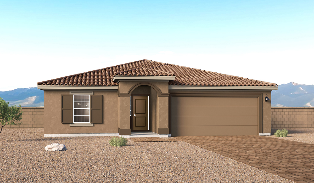 Introducing the Mariposa at Entrada Del Toro, a stunning single-story home within the master-planned community of Rancho Sahuarita.  This spacious and inviting home offers 1,897 sq. ft., four bedrooms, three full bathrooms, covered back patio, and two-car garage. This impressive layout is ideal for large households, multigenerational living, or anyone who simply wants room to grow, gather, and live comfortably.  A welcoming front porch leads you into the entryway, which flows into the expansive open-concept great room, dining area, and kitchen. The kitchen features a large center island, Shaker-style cabinetry, and plenty of storage space. With thoughtful design and abundant natural light this home welcoming.  One of the standout features of the Mariposa is the second bedroom that features an en-suite bathroom, perfect for multi-generational living, young adult, or a guest-style suite.  Our homes at Entrada Del Toro are designed with the future in mind. Each home features a light lace stucco exterior, landscaped front yards with auto drip irrigation, and large backyards that are fully fenced and ready for your personal touch. Inside, the Home is Connected® Smart Home package brings modern convenience to your fingertips with a smart thermostat, video doorbell, keyless entry, and a Wi-Fi® enabled garage door opener.  With its expansive living spaces, flexible bedroom arrangements, and thoughtful deign throughout, the Mariposa offers the ultimate combination of comfort, convenience, and room to thrive.  Residents of Entrada Del Toro will enjoy access to Rancho Sahuarita’s extensive amenity offerings, which include a full-service fitness center, multiple large swimming pools, pickle-ball courts, splash pads, playgrounds, and sizable parks and recreational spaces designed for all ages and lifestyles. In addition, homeowners will have exclusive access to the brand-new Entrada Del Toro Community Center, scheduled to open Spring 2026, further enhancing the neighborhood experience with modern gathering and recreational spaces close to home.  *Images shown are for reference only. They depict The Mariposa sales model home and may not represent the actual home.