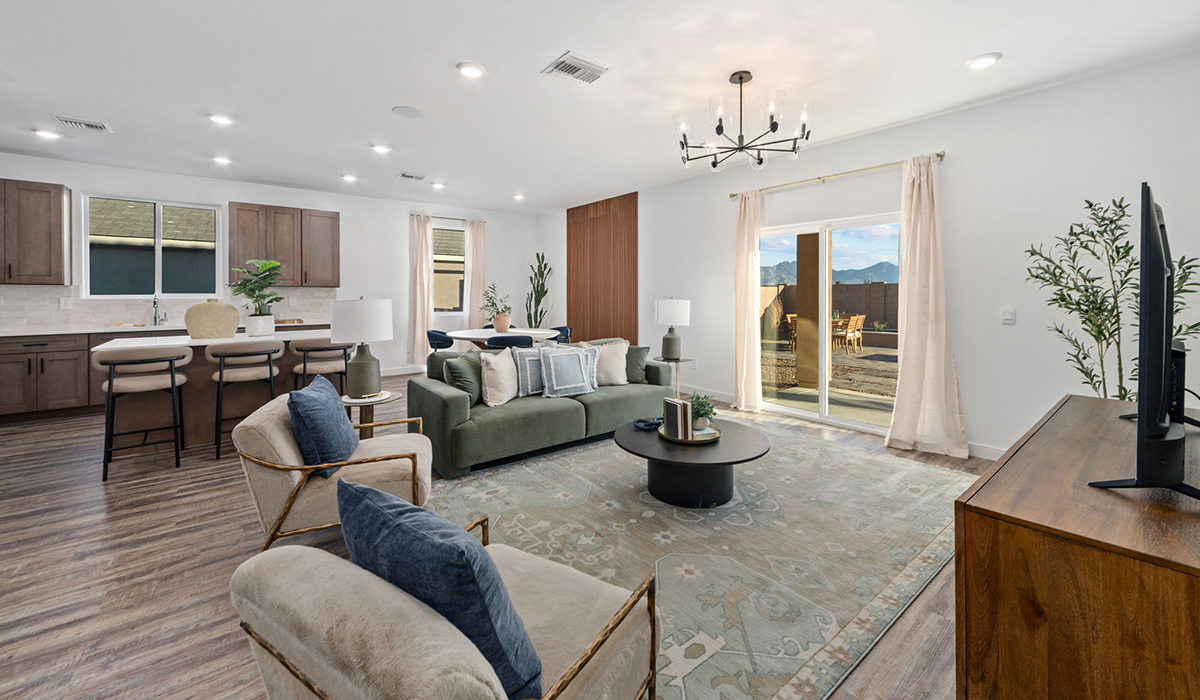 Introducing the Mariposa at Entrada Del Toro, a stunning single-story home within the master-planned community of Rancho Sahuarita.  This spacious and inviting home offers 1,897 sq. ft., four bedrooms, three full bathrooms, covered back patio, and two-car garage. This impressive layout is ideal for large households, multigenerational living, or anyone who simply wants room to grow, gather, and live comfortably.  A welcoming front porch leads you into the entryway, which flows into the expansive open-concept great room, dining area, and kitchen. The kitchen features a large center island, Shaker-style cabinetry, and plenty of storage space. With thoughtful design and abundant natural light this home welcoming.  One of the standout features of the Mariposa is the second bedroom that features an en-suite bathroom, perfect for multi-generational living, young adult, or a guest-style suite.  Our homes at Entrada Del Toro are designed with the future in mind. Each home features a light lace stucco exterior, landscaped front yards with auto drip irrigation, and large backyards that are fully fenced and ready for your personal touch. Inside, the Home is Connected® Smart Home package brings modern convenience to your fingertips with a smart thermostat, video doorbell, keyless entry, and a Wi-Fi® enabled garage door opener.  With its expansive living spaces, flexible bedroom arrangements, and thoughtful deign throughout, the Mariposa offers the ultimate combination of comfort, convenience, and room to thrive.  Residents of Entrada Del Toro will enjoy access to Rancho Sahuarita’s extensive amenity offerings, which include a full-service fitness center, multiple large swimming pools, pickle-ball courts, splash pads, playgrounds, and sizable parks and recreational spaces designed for all ages and lifestyles. In addition, homeowners will have exclusive access to the brand-new Entrada Del Toro Community Center, scheduled to open Spring 2026, further enhancing the neighborhood experience with modern gathering and recreational spaces close to home.  *Images shown are for reference only. They depict the Mariposa sales model home and may not represent the actual home.