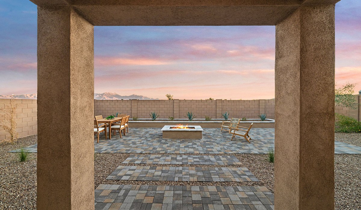 Introducing the Mariposa at Entrada Del Toro, a stunning single-story home within the master-planned community of Rancho Sahuarita.  This spacious and inviting home offers 1,897 sq. ft., four bedrooms, three full bathrooms, covered back patio, and two-car garage. This impressive layout is ideal for large households, multigenerational living, or anyone who simply wants room to grow, gather, and live comfortably.  A welcoming front porch leads you into the entryway, which flows into the expansive open-concept great room, dining area, and kitchen. The kitchen features a large center island, Shaker-style cabinetry, and plenty of storage space. With thoughtful design and abundant natural light this home welcoming.  One of the standout features of the Mariposa is the second bedroom that features an en-suite bathroom, perfect for multi-generational living, young adult, or a guest-style suite.  Our homes at Entrada Del Toro are designed with the future in mind. Each home features a light lace stucco exterior, landscaped front yards with auto drip irrigation, and large backyards that are fully fenced and ready for your personal touch. Inside, the Home is Connected® Smart Home package brings modern convenience to your fingertips with a smart thermostat, video doorbell, keyless entry, and a Wi-Fi® enabled garage door opener.  With its expansive living spaces, flexible bedroom arrangements, and thoughtful deign throughout, the Mariposa offers the ultimate combination of comfort, convenience, and room to thrive.  Residents of Entrada Del Toro will enjoy access to Rancho Sahuarita’s extensive amenity offerings, which include a full-service fitness center, multiple large swimming pools, pickle-ball courts, splash pads, playgrounds, and sizable parks and recreational spaces designed for all ages and lifestyles. In addition, homeowners will have exclusive access to the brand-new Entrada Del Toro Community Center, scheduled to open Spring 2026, further enhancing the neighborhood experience with modern gathering and recreational spaces close to home.  *Images shown are for reference only. They depict the Mariposa sales model home and may not represent the actual home.