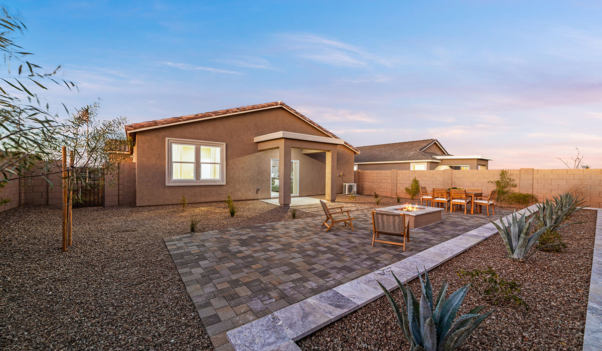 Introducing the Mariposa at Entrada Del Toro, a stunning single-story home within the master-planned community of Rancho Sahuarita.  This spacious and inviting home offers 1,897 sq. ft., four bedrooms, three full bathrooms, covered back patio, and two-car garage. This impressive layout is ideal for large households, multigenerational living, or anyone who simply wants room to grow, gather, and live comfortably.  A welcoming front porch leads you into the entryway, which flows into the expansive open-concept great room, dining area, and kitchen. The kitchen features a large center island, Shaker-style cabinetry, and plenty of storage space. With thoughtful design and abundant natural light this home welcoming.  One of the standout features of the Mariposa is the second bedroom that features an en-suite bathroom, perfect for multi-generational living, young adult, or a guest-style suite.  Our homes at Entrada Del Toro are designed with the future in mind. Each home features a light lace stucco exterior, landscaped front yards with auto drip irrigation, and large backyards that are fully fenced and ready for your personal touch. Inside, the Home is Connected® Smart Home package brings modern convenience to your fingertips with a smart thermostat, video doorbell, keyless entry, and a Wi-Fi® enabled garage door opener.  With its expansive living spaces, flexible bedroom arrangements, and thoughtful deign throughout, the Mariposa offers the ultimate combination of comfort, convenience, and room to thrive.  Residents of Entrada Del Toro will enjoy access to Rancho Sahuarita’s extensive amenity offerings, which include a full-service fitness center, multiple large swimming pools, pickle-ball courts, splash pads, playgrounds, and sizable parks and recreational spaces designed for all ages and lifestyles. In addition, homeowners will have exclusive access to the brand-new Entrada Del Toro Community Center, scheduled to open Spring 2026, further enhancing the neighborhood experience with modern gathering and recreational spaces close to home.  *Images shown are for reference only. They depict the Mariposa sales model home and may not represent the actual home.