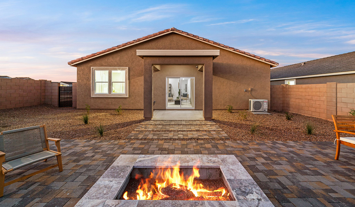 Introducing the Mariposa at Entrada Del Toro, a stunning single-story home within the master-planned community of Rancho Sahuarita.  This spacious and inviting home offers 1,897 sq. ft., four bedrooms, three full bathrooms, covered back patio, and two-car garage. This impressive layout is ideal for large households, multigenerational living, or anyone who simply wants room to grow, gather, and live comfortably.  A welcoming front porch leads you into the entryway, which flows into the expansive open-concept great room, dining area, and kitchen. The kitchen features a large center island, Shaker-style cabinetry, and plenty of storage space. With thoughtful design and abundant natural light this home welcoming.  One of the standout features of the Mariposa is the second bedroom that features an en-suite bathroom, perfect for multi-generational living, young adult, or a guest-style suite.  Our homes at Entrada Del Toro are designed with the future in mind. Each home features a light lace stucco exterior, landscaped front yards with auto drip irrigation, and large backyards that are fully fenced and ready for your personal touch. Inside, the Home is Connected® Smart Home package brings modern convenience to your fingertips with a smart thermostat, video doorbell, keyless entry, and a Wi-Fi® enabled garage door opener.  With its expansive living spaces, flexible bedroom arrangements, and thoughtful deign throughout, the Mariposa offers the ultimate combination of comfort, convenience, and room to thrive.  Residents of Entrada Del Toro will enjoy access to Rancho Sahuarita’s extensive amenity offerings, which include a full-service fitness center, multiple large swimming pools, pickle-ball courts, splash pads, playgrounds, and sizable parks and recreational spaces designed for all ages and lifestyles. In addition, homeowners will have exclusive access to the brand-new Entrada Del Toro Community Center, scheduled to open Spring 2026, further enhancing the neighborhood experience with modern gathering and recreational spaces close to home.