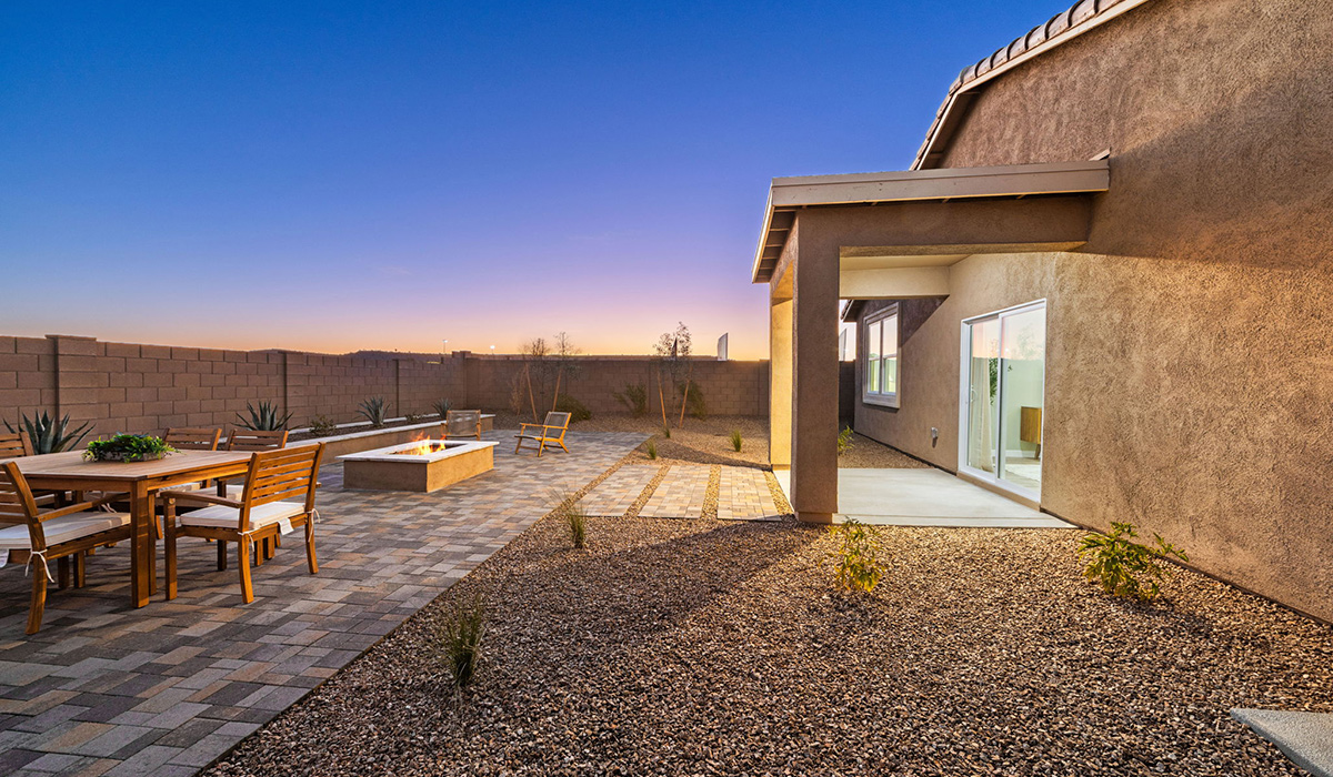 Introducing the Mariposa at Entrada Del Toro, a stunning single-story home within the master-planned community of Rancho Sahuarita.  This spacious and inviting home offers 1,897 sq. ft., four bedrooms, three full bathrooms, covered back patio, and two-car garage. This impressive layout is ideal for large households, multigenerational living, or anyone who simply wants room to grow, gather, and live comfortably.  A welcoming front porch leads you into the entryway, which flows into the expansive open-concept great room, dining area, and kitchen. The kitchen features a large center island, Shaker-style cabinetry, and plenty of storage space. With thoughtful design and abundant natural light this home welcoming.  One of the standout features of the Mariposa is the second bedroom that features an en-suite bathroom, perfect for multi-generational living, young adult, or a guest-style suite.  Our homes at Entrada Del Toro are designed with the future in mind. Each home features a light lace stucco exterior, landscaped front yards with auto drip irrigation, and large backyards that are fully fenced and ready for your personal touch. Inside, the Home is Connected® Smart Home package brings modern convenience to your fingertips with a smart thermostat, video doorbell, keyless entry, and a Wi-Fi® enabled garage door opener.  With its expansive living spaces, flexible bedroom arrangements, and thoughtful deign throughout, the Mariposa offers the ultimate combination of comfort, convenience, and room to thrive.  Residents of Entrada Del Toro will enjoy access to Rancho Sahuarita’s extensive amenity offerings, which include a full-service fitness center, multiple large swimming pools, pickle-ball courts, splash pads, playgrounds, and sizable parks and recreational spaces designed for all ages and lifestyles. In addition, homeowners will have exclusive access to the brand-new Entrada Del Toro Community Center, scheduled to open Spring 2026, further enhancing the neighborhood experience with modern gathering and recreational spaces close to home.