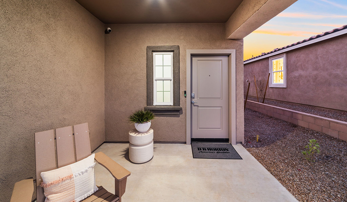 Introducing the Carolina — a thoughtfully designed single-story home offering 1,608 sq. ft. of modern comfort at Entrada Del Toro, a master-planned community in Rancho Sahuarita.  With three bedrooms, two full bathrooms, and a two-car garage, this efficient and beautifully planned layout is perfect for those seeking convenience, comfort, and single-level living.  A welcoming front porch invites you inside, where the entryway opens into a bright and beautifully crafted living space. The heart of the home is the well-appointed kitchen, featuring a large center island, walk-in pantry, and stylish Shaker-style cabinetry. Overlooking the dining area and great room, this open layout makes it easy to cook, gather, and entertain with ease.  The primary bedroom is thoughtfully positioned at the rear of the home, creating a private retreat. Complete with a large en-suite bathroom and walk-in closet, it’s designed for relaxation and convenience.  Two additional bedrooms are located toward the front of the home, offering flexibility for family, guests, a home office, or hobbies, and share a full secondary hallway bathroom.  Our homes at Entrada Del Toro are designed with the future in mind. Each home features a light lace stucco exterior, landscaped front yards with auto drip irrigation, and large backyards that are fully fenced and ready for your personal touch. Inside, the Home is Connected® Smart Home package brings modern convenience to your fingertips with a smart thermostat, video doorbell, keyless entry, and a Wi-Fi® enabled garage door opener.  With its smart layout, modern features, and effortless single-story living, the Carolina brings comfort and functionality together in a one beautifully designed home here at Entrada Del Toro.  Residents of Entrada Del Toro will enjoy access to Rancho Sahuarita’s extensive amenity offerings, which include a full-service fitness center, multiple large swimming pools, pickle-ball courts, splash pads, playgrounds, and sizable parks and recreational spaces designed for all ages and lifestyles. In addition, homeowners will have exclusive access to the brand-new Entrada Del Toro Community Center, scheduled to open Spring 2026, further enhancing the neighborhood experience with modern gathering and recreational spaces close to home.