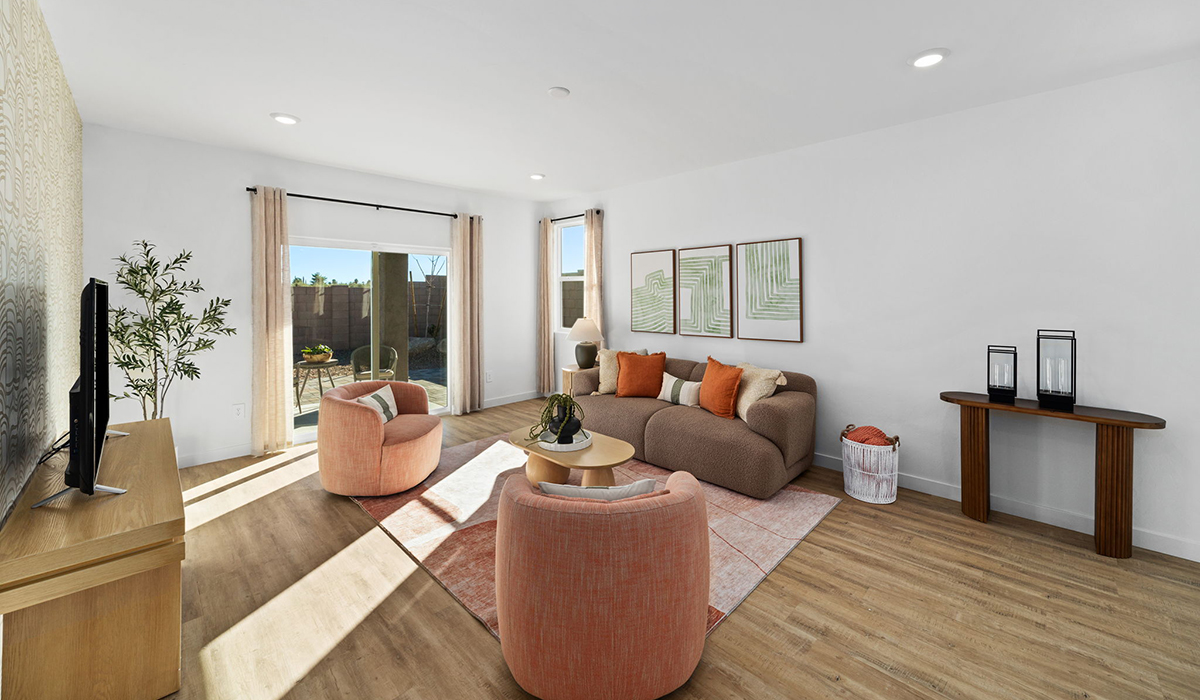 Introducing the Carolina — a thoughtfully designed single-story home offering 1,608 sq. ft. of modern comfort at Entrada Del Toro, a master-planned community in Rancho Sahuarita.  With three bedrooms, two full bathrooms, and a two-car garage, this efficient and beautifully planned layout is perfect for those seeking convenience, comfort, and single-level living.  A welcoming front porch invites you inside, where the entryway opens into a bright and beautifully crafted living space. The heart of the home is the well-appointed kitchen, featuring a large center island, walk-in pantry, and stylish Shaker-style cabinetry. Overlooking the dining area and great room, this open layout makes it easy to cook, gather, and entertain with ease.  The primary bedroom is thoughtfully positioned at the rear of the home, creating a private retreat. Complete with a large en-suite bathroom and walk-in closet, it’s designed for relaxation and convenience.  Two additional bedrooms are located toward the front of the home, offering flexibility for family, guests, a home office, or hobbies, and share a full secondary hallway bathroom.  Our homes at Entrada Del Toro are designed with the future in mind. Each home features a light lace stucco exterior, landscaped front yards with auto drip irrigation, and large backyards that are fully fenced and ready for your personal touch. Inside, the Home is Connected® Smart Home package brings modern convenience to your fingertips with a smart thermostat, video doorbell, keyless entry, and a Wi-Fi® enabled garage door opener.  With its smart layout, modern features, and effortless single-story living, the Carolina brings comfort and functionality together in a one beautifully designed home here at Entrada Del Toro.  Residents of Entrada Del Toro will enjoy access to Rancho Sahuarita’s extensive amenity offerings, which include a full-service fitness center, multiple large swimming pools, pickle-ball courts, splash pads, playgrounds, and sizable parks and recreational spaces designed for all ages and lifestyles. In addition, homeowners will have exclusive access to the brand-new Entrada Del Toro Community Center, scheduled to open Spring 2026, further enhancing the neighborhood experience with modern gathering and recreational spaces close to home.