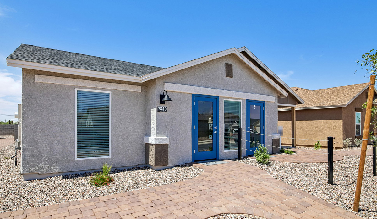 Welcome to The Cedar, a thoughtfully designed brand new floor plan available at Sorrel Ridge Estates by D.R. Horton located in Southwest Tucson, Arizona. Offering 1,434 square feet of comfortable and functional living space, The Cedar is ideal for those seeking a home that blends modern style, flexibility, and everyday convenience.  Upon entry, you’re welcomed into an open-concept layout designed to create a seamless flow throughout the home. The spacious great room serves as the heart of the home and connects effortlessly to the dining area and kitchen, making it perfect for entertaining guests or enjoying quality time with family. The kitchen features a modern design with ample counter space, generous cabinetry, and a large island that enhances both functionality and style.  The Cedar offers three well-appointed bedrooms and two full bathrooms, providing plenty of room for families, guests, or a home office. The private primary suite is thoughtfully positioned away from the secondary bedrooms, creating a peaceful retreat complete with a spacious walk-in closet and en-suite bathroom. Two additional bedrooms are conveniently located near the front of the home and share a full bathroom.  Designed with convenience in mind, the home includes a centrally located utility room, offering easy access to laundry while maximizing the home’s efficient layout.  Step outside to a spacious backyard, where you can unwind and enjoy scenic mountains views and catch beautiful sunsets while taking in the desert landscapes. Whether you’re sipping your morning coffee or hosting a weekend barbecue, this outdoor space is a space to relax and enjoy.  Additionally, The Cedar is equipped with D.R. Horton’s Home is Connected Smart Home package, which includes a smart thermostat, video doorbell, keyless entry, and Wi-Fi® enabled garage door opener.  Living in Sorrel Ridge Estates offers a family-friendly environment complete with walking trails, playground, and dog park.  With convenient access to major employers like the University of Arizona and Tucson International Airport, Sorrel Ridge Estates offers the perfect balance of connectivity, comfort, and lifestyle.  *Images shown are for reference only. They depict The Cedar sales model home and may not represent the actual home.