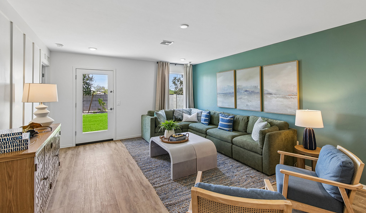 Welcome to The Cedar, a thoughtfully designed brand new floor plan available at Sorrel Ridge Estates by D.R. Horton located in Southwest Tucson, Arizona. Offering 1,434 square feet of comfortable and functional living space, The Cedar is ideal for those seeking a home that blends modern style, flexibility, and everyday convenience.  Upon entry, you’re welcomed into an open-concept layout designed to create a seamless flow throughout the home. The spacious great room serves as the heart of the home and connects effortlessly to the dining area and kitchen, making it perfect for entertaining guests or enjoying quality time with family. The kitchen features a modern design with ample counter space, generous cabinetry, and a large island that enhances both functionality and style.  The Cedar offers three well-appointed bedrooms and two full bathrooms, providing plenty of room for families, guests, or a home office. The private primary suite is thoughtfully positioned away from the secondary bedrooms, creating a peaceful retreat complete with a spacious walk-in closet and en-suite bathroom. Two additional bedrooms are conveniently located near the front of the home and share a full bathroom.  Designed with convenience in mind, the home includes a centrally located utility room, offering easy access to laundry while maximizing the home’s efficient layout.  Step outside to a spacious backyard, where you can unwind and enjoy scenic mountains views and catch beautiful sunsets while taking in the desert landscapes. Whether you’re sipping your morning coffee or hosting a weekend barbecue, this outdoor space is a space to relax and enjoy.  Additionally, The Cedar is equipped with D.R. Horton’s Home is Connected Smart Home package, which includes a smart thermostat, video doorbell, keyless entry, and Wi-Fi® enabled garage door opener.  Living in Sorrel Ridge Estates offers a family-friendly environment complete with walking trails, playground, and dog park.  With convenient access to major employers like the University of Arizona and Tucson International Airport, Sorrel Ridge Estates offers the perfect balance of connectivity, comfort, and lifestyle.  *Images shown are for reference only. They depict The Cedar sales model home and may not represent the actual home.