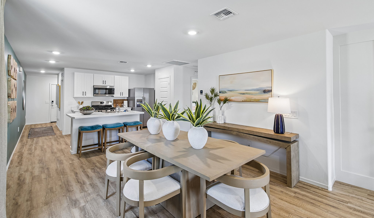 Welcome to The Cedar, a thoughtfully designed brand new floor plan available at Sorrel Ridge Estates by D.R. Horton located in Southwest Tucson, Arizona. Offering 1,434 square feet of comfortable and functional living space, The Cedar is ideal for those seeking a home that blends modern style, flexibility, and everyday convenience.  Upon entry, you’re welcomed into an open-concept layout designed to create a seamless flow throughout the home. The spacious great room serves as the heart of the home and connects effortlessly to the dining area and kitchen, making it perfect for entertaining guests or enjoying quality time with family. The kitchen features a modern design with ample counter space, generous cabinetry, and a large island that enhances both functionality and style.  The Cedar offers three well-appointed bedrooms and two full bathrooms, providing plenty of room for families, guests, or a home office. The private primary suite is thoughtfully positioned away from the secondary bedrooms, creating a peaceful retreat complete with a spacious walk-in closet and en-suite bathroom. Two additional bedrooms are conveniently located near the front of the home and share a full bathroom.  Designed with convenience in mind, the home includes a centrally located utility room, offering easy access to laundry while maximizing the home’s efficient layout.  Step outside to a spacious backyard, where you can unwind and enjoy scenic mountains views and catch beautiful sunsets while taking in the desert landscapes. Whether you’re sipping your morning coffee or hosting a weekend barbecue, this outdoor space is a space to relax and enjoy.  Additionally, The Cedar is equipped with D.R. Horton’s Home is Connected Smart Home package, which includes a smart thermostat, video doorbell, keyless entry, and Wi-Fi® enabled garage door opener.  Living in Sorrel Ridge Estates offers a family-friendly environment complete with walking trails, playground, and dog park.  With convenient access to major employers like the University of Arizona and Tucson International Airport, Sorrel Ridge Estates offers the perfect balance of connectivity, comfort, and lifestyle.  *Images shown are for reference only. They depict The Cedar sales model home and may not represent the actual home.