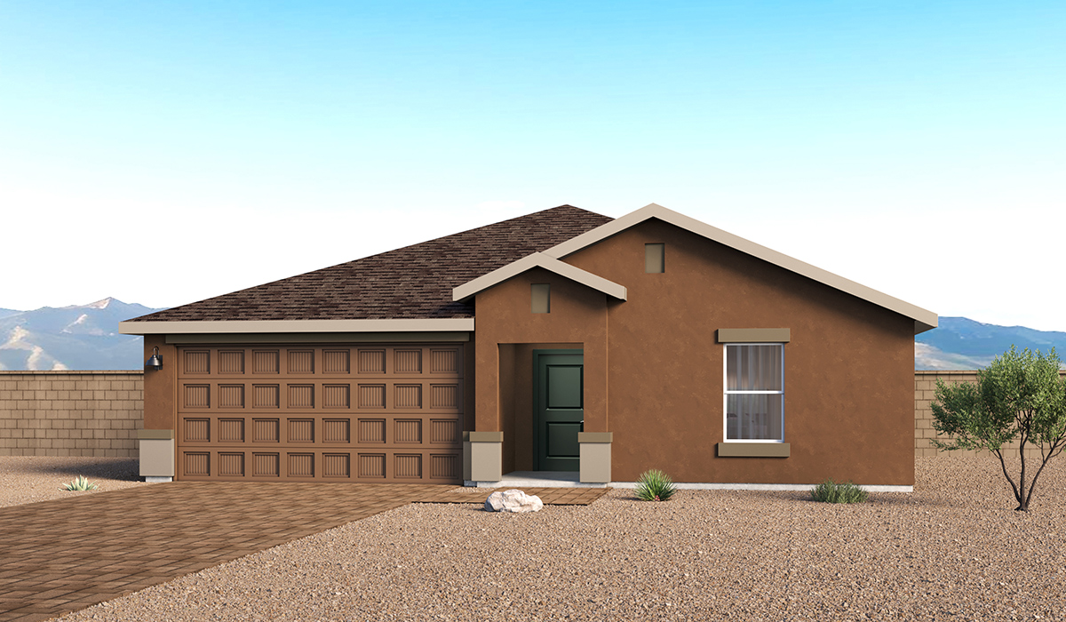 Welcome to The Bronco, a thoughtfully designed brand new floor plan available at Sorrel Ridge Estates by D.R. Horton located in Southwest Tucson, Arizona.  Offering a spacious 1,927 square foot single-story layout, The Bronco combines modern style, functionality, and comfort, making it an excellent choice for larger families or multigenerational living, and those seeking convenience, and room to grow.  Upon entry, you're welcomed into an open-concept living space that creates an inviting atmosphere for both everyday living and entertaining. The spacious great room flows seamlessly into the dining area and kitchen, providing a connected environment where family and friends can gather. The kitchen features a modern design with ample counter space, generous cabinetry, and a functional layout that makes meal preparation and daily routines effortless.  Designed with privacy and practicality in mind, The Bronco offers five well-appointed bedrooms and two full bathrooms. The spacious primary suite serves as a relaxing retreat and includes a walk-in closet and en-suite bathroom. Four additional bedrooms provide flexibility for larger families, guests, or a home office and are conveniently located near the second full bathroom.  A centrally located utility room adds convenience to everyday living, while thoughtful storage and efficient use of space throughout the home help maximize comfort and functionality.  Step outside to a spacious backyard, where you can unwind and enjoy scenic mountains views and catch beautiful sunsets while taking in the desert landscapes. Whether you’re sipping your morning coffee or hosting a weekend barbecue, this outdoor space is a space to relax and enjoy.  Additionally, The Bronco is equipped with D.R. Horton’s Home is Connected Smart Home package, which includes a smart thermostat, video doorbell, keyless entry, and Wi-Fi® enabled garage door opener.  Living in Sorrel Ridge Estates offers a family-friendly environment complete with walking trails, playground, and dog park.  With convenient access to major employers like the University of Arizona and Tucson International Airport, Sorrel Ridge Estates offers the perfect balance of connectivity, comfort, and lifestyle.  *Images shown are for reference only. They depict The Bronco sales model home and may not represent the actual home.