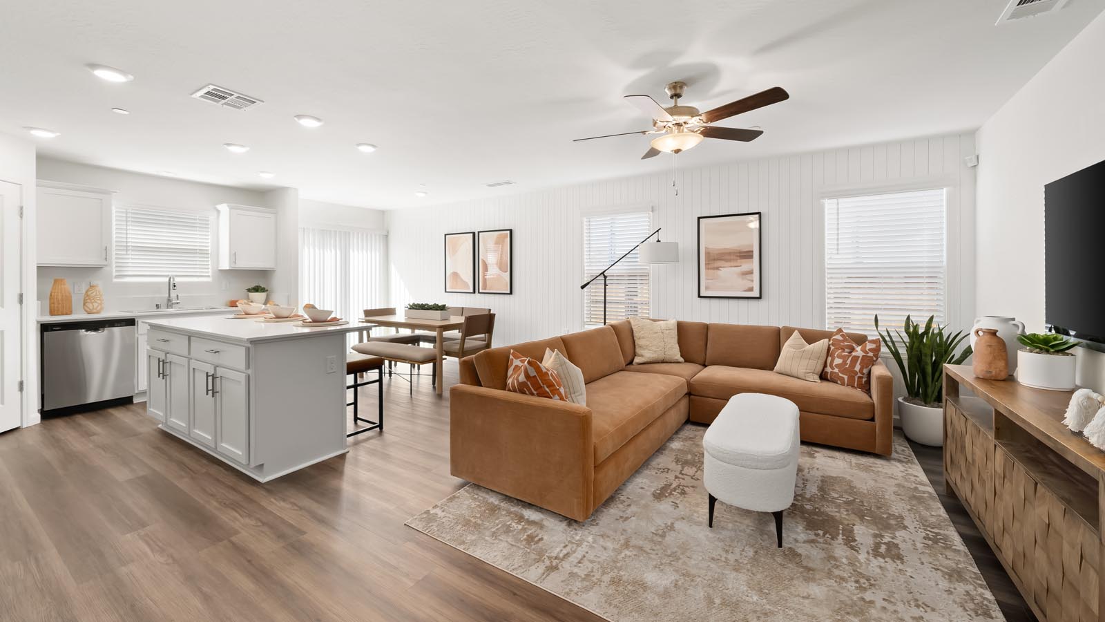 image of great room with kitchen dining and living area from home at Westhaven in Reedley