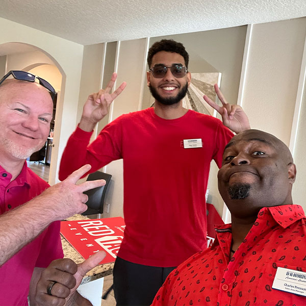 Happy sales team