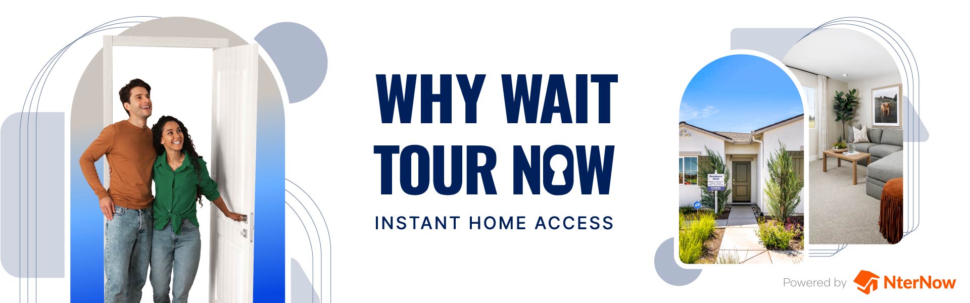 couple explores open doorway to D.R. Horton home via self-guided tour